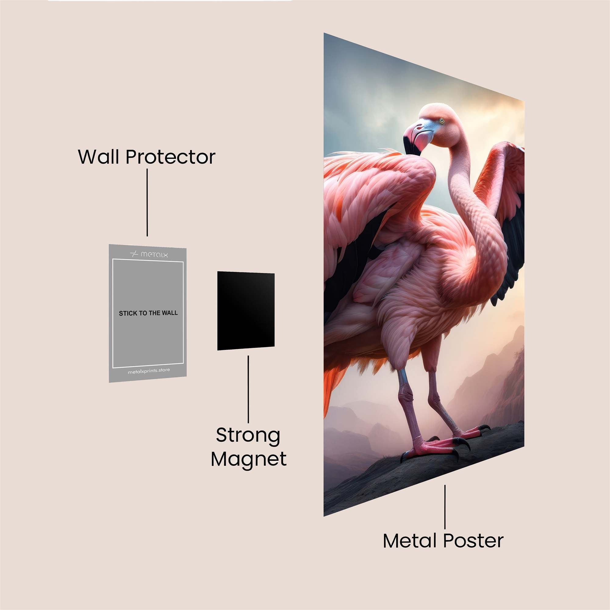 Flamingo Serenity Safe Wall Magnetic / M