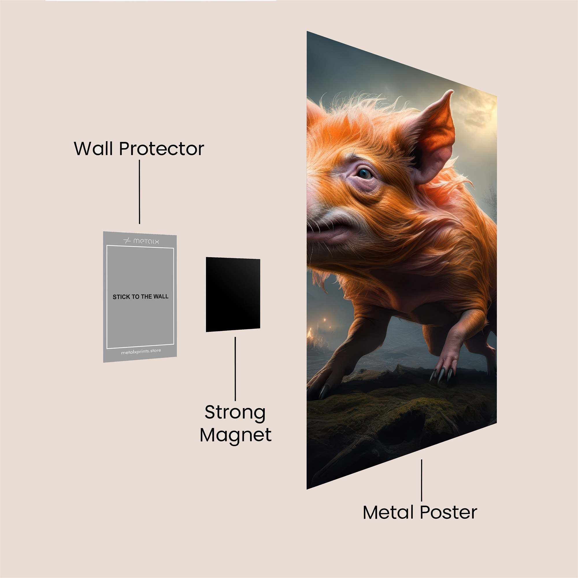 Pig Mischief Safe Wall Magnetic / M