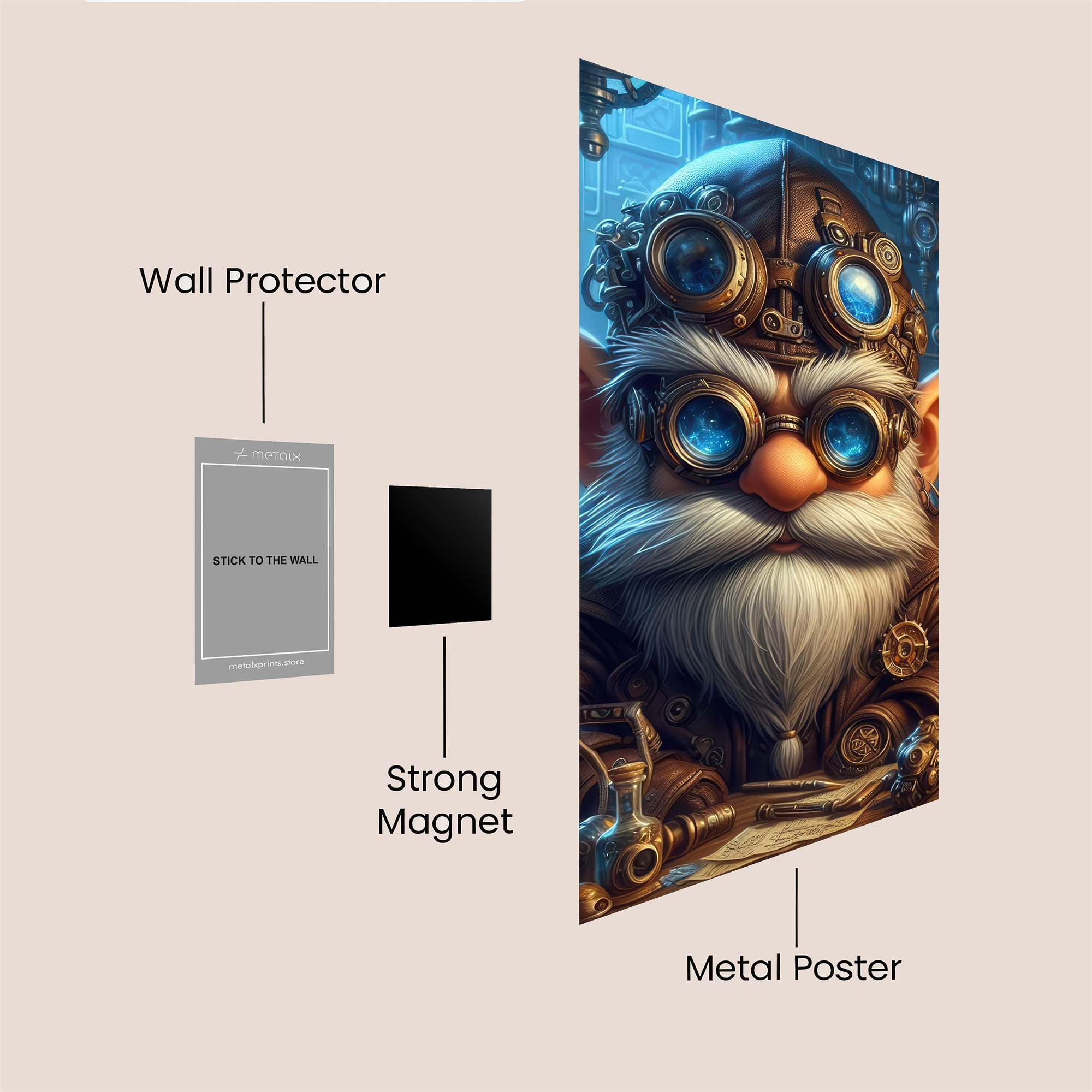 Gnome Inventor Safe Wall Magnetic / M