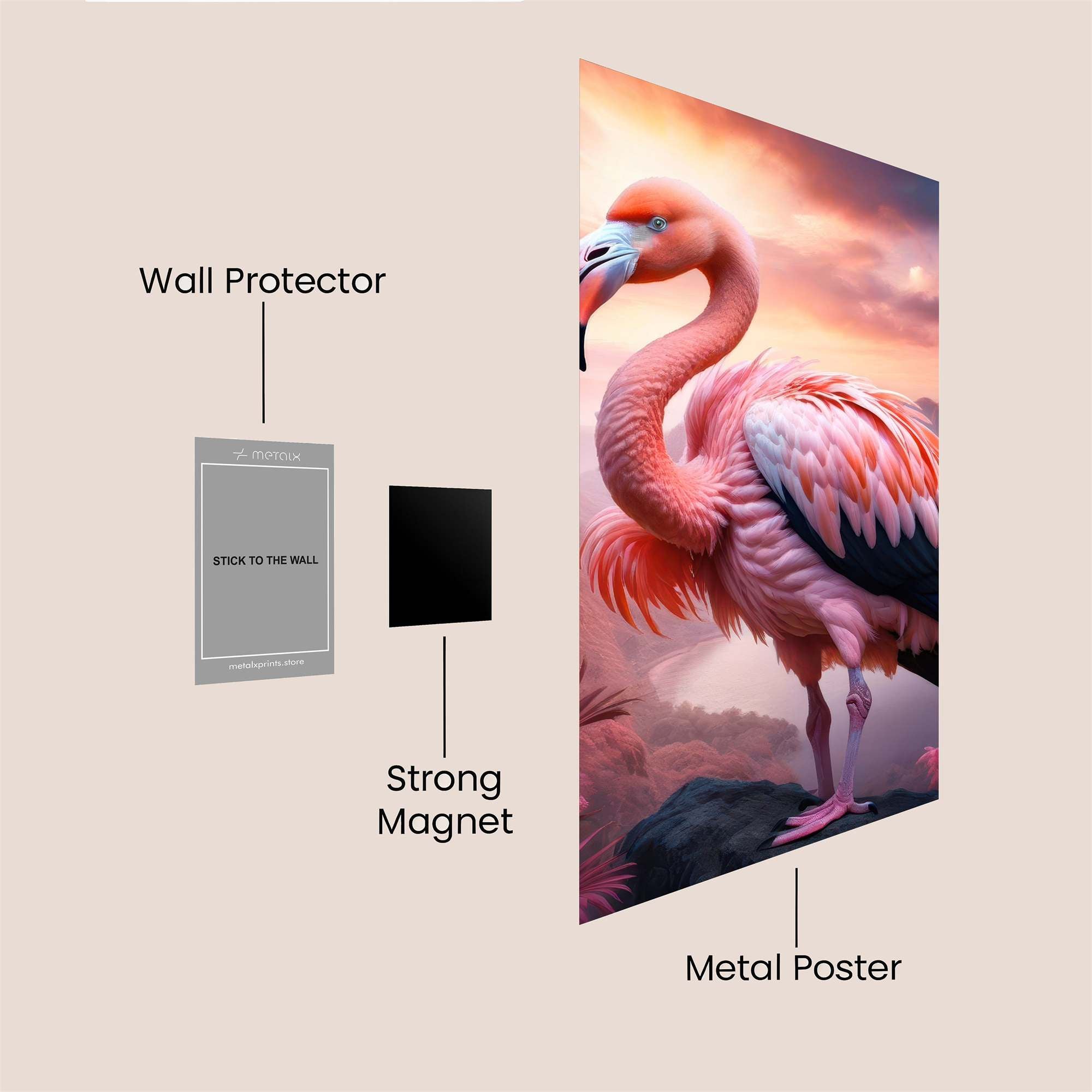 Flamingo Radiant Safe Wall Magnetic / M
