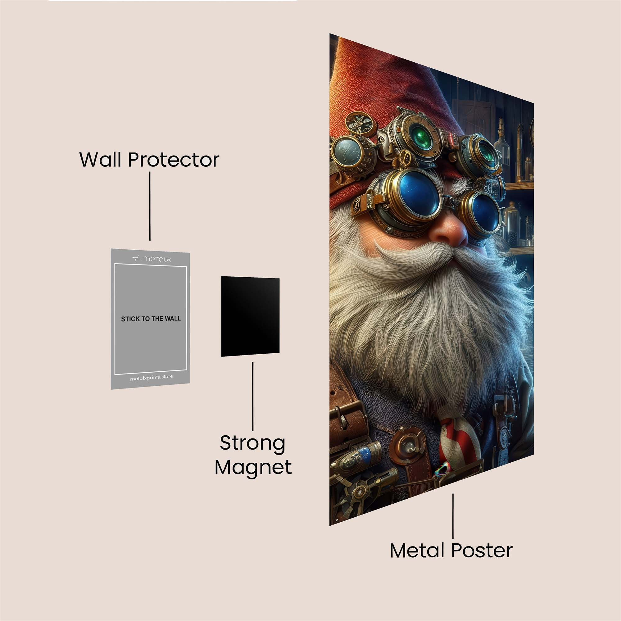 Gnome Inventor Safe Wall Magnetic / M