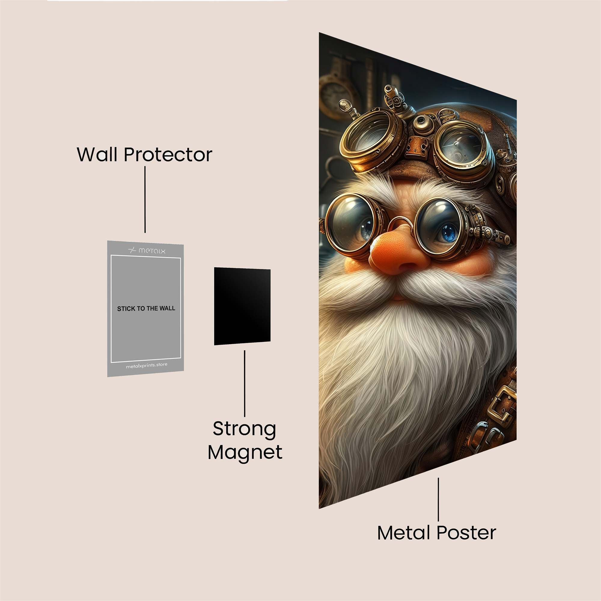 Gnome Inventor Safe Wall Magnetic / M