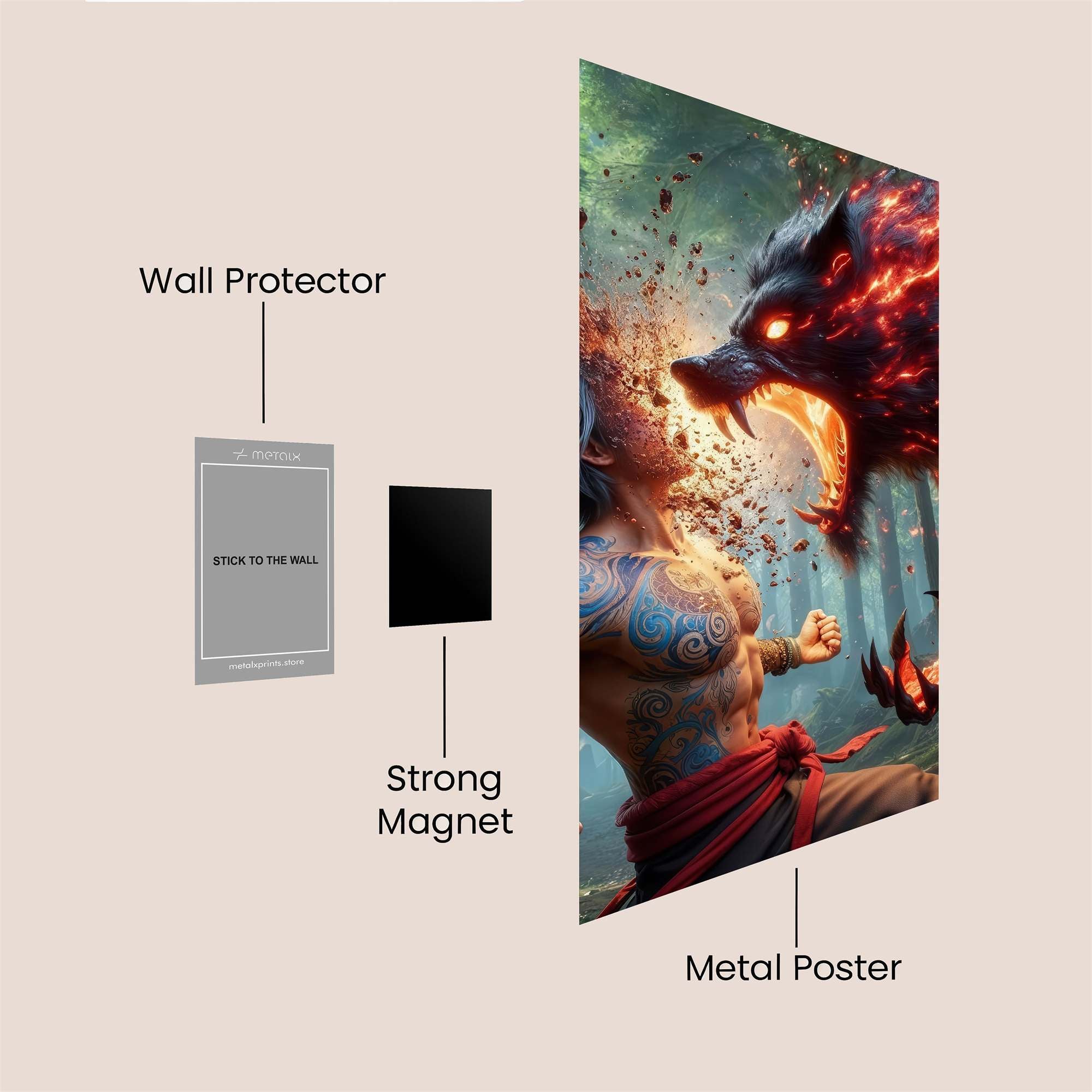 Wolf Fury Safe Wall Magnetic / M