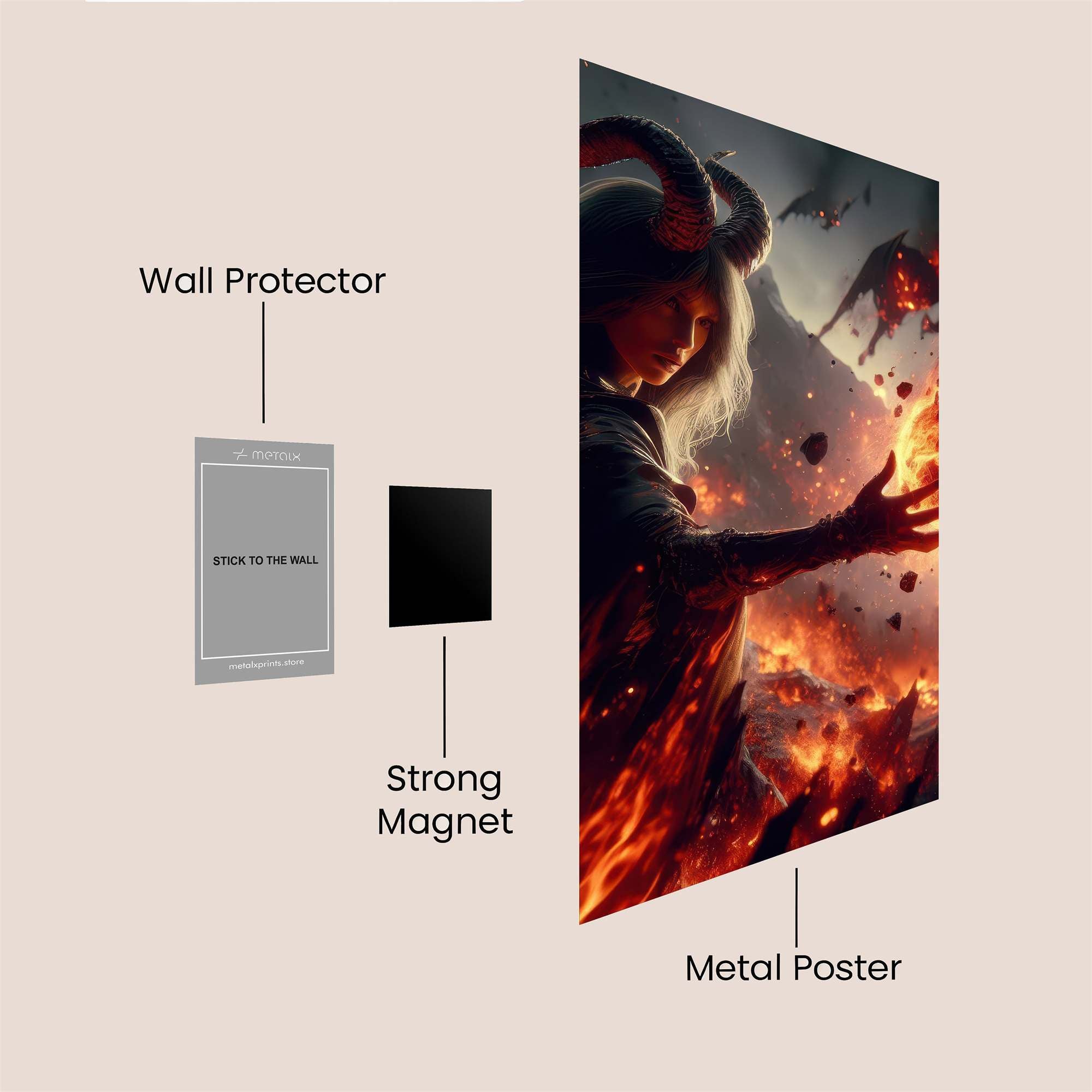 Demon Enraged Safe Wall Magnetic / M