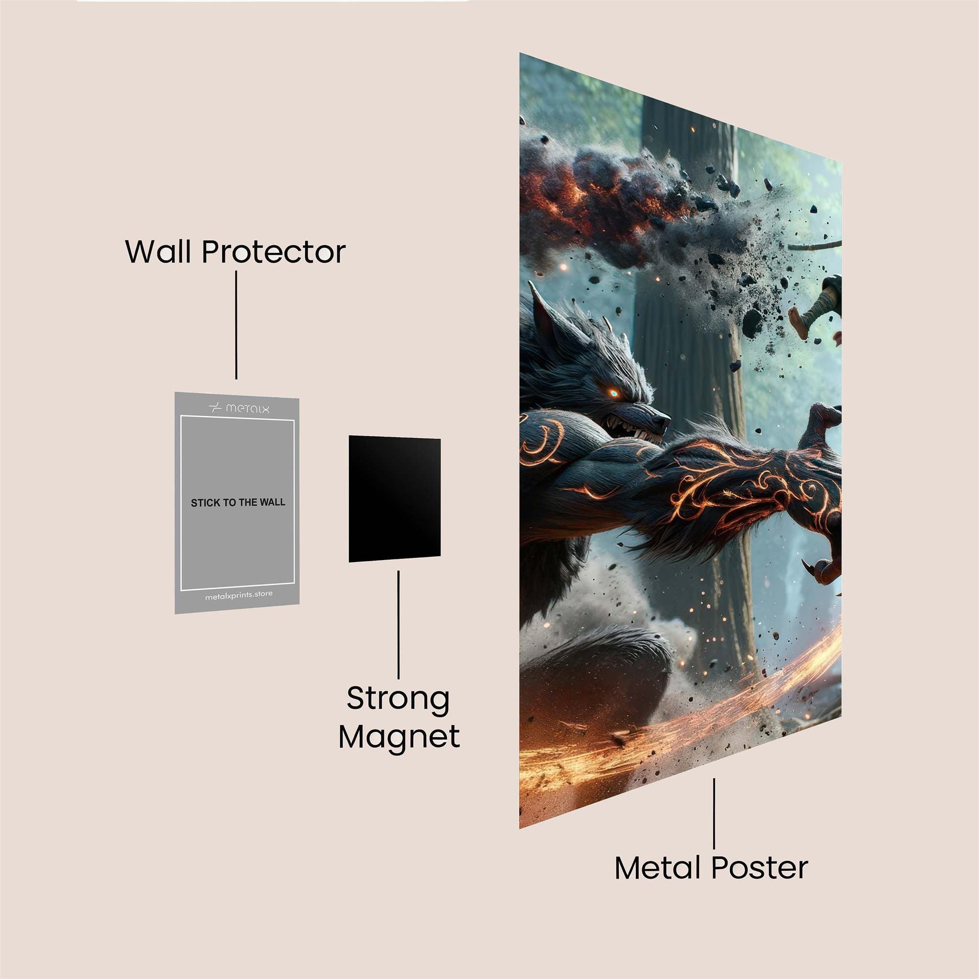 Wolf Warrior Safe Wall Magnetic / M