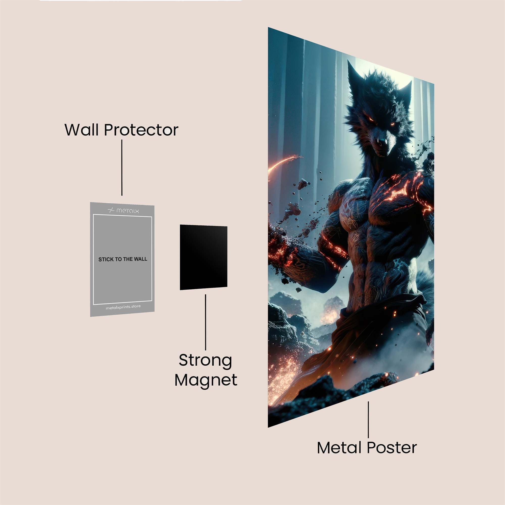 Wolf Fury Safe Wall Magnetic / M