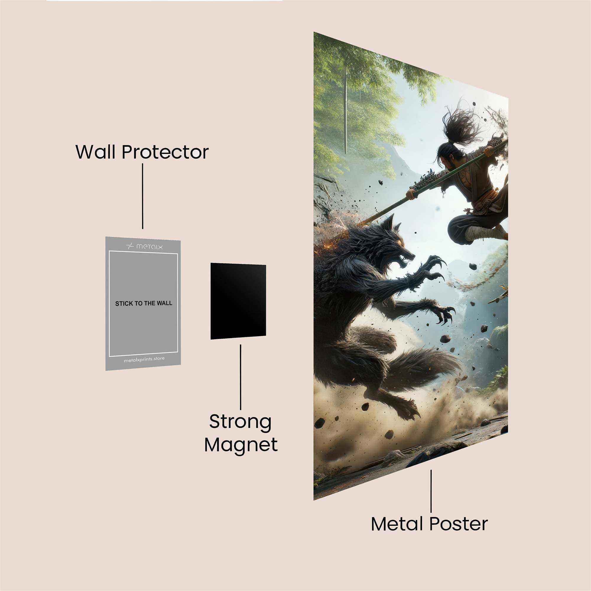 Wolf Clash Safe Wall Magnetic / M