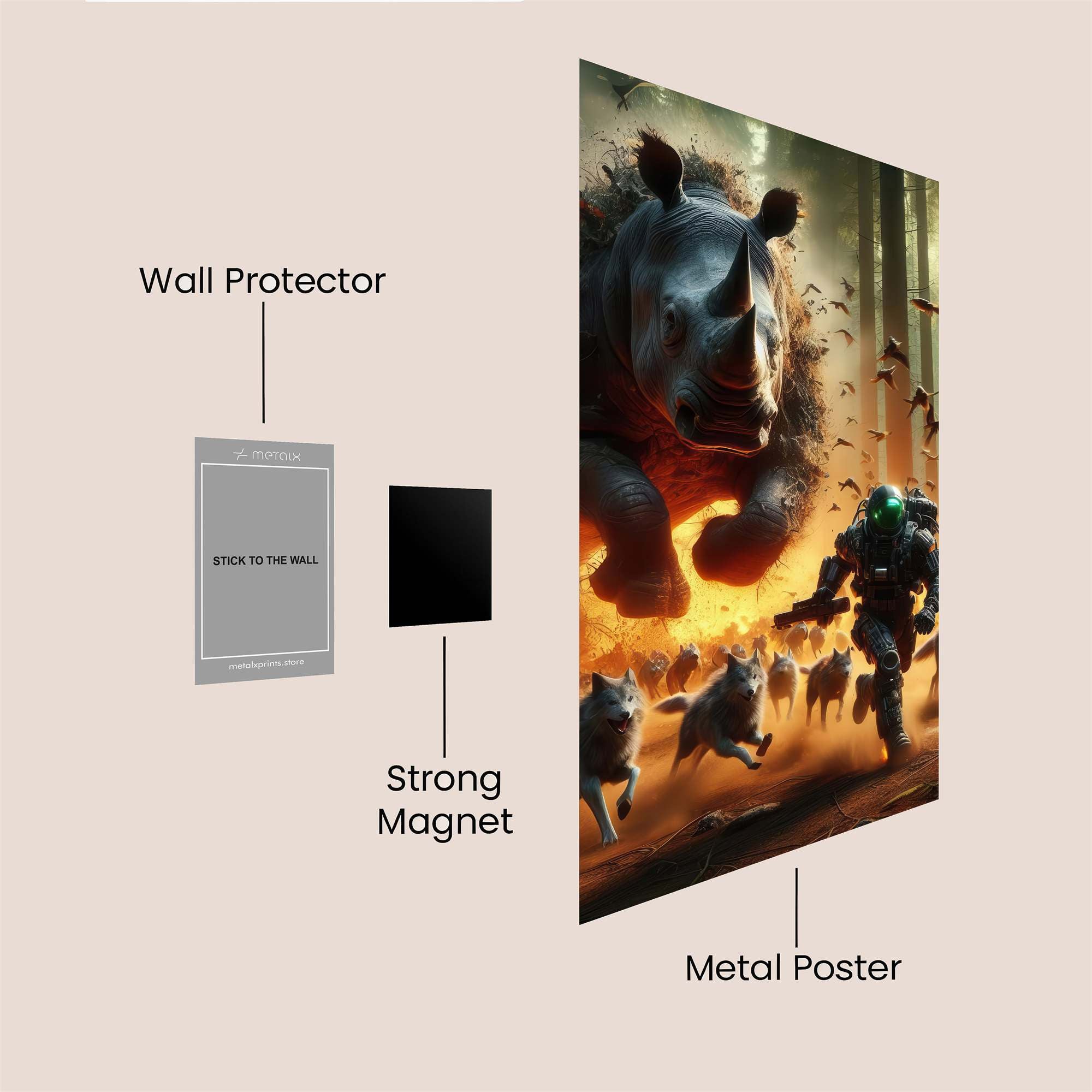 Rhino Rampage Safe Wall Magnetic / M
