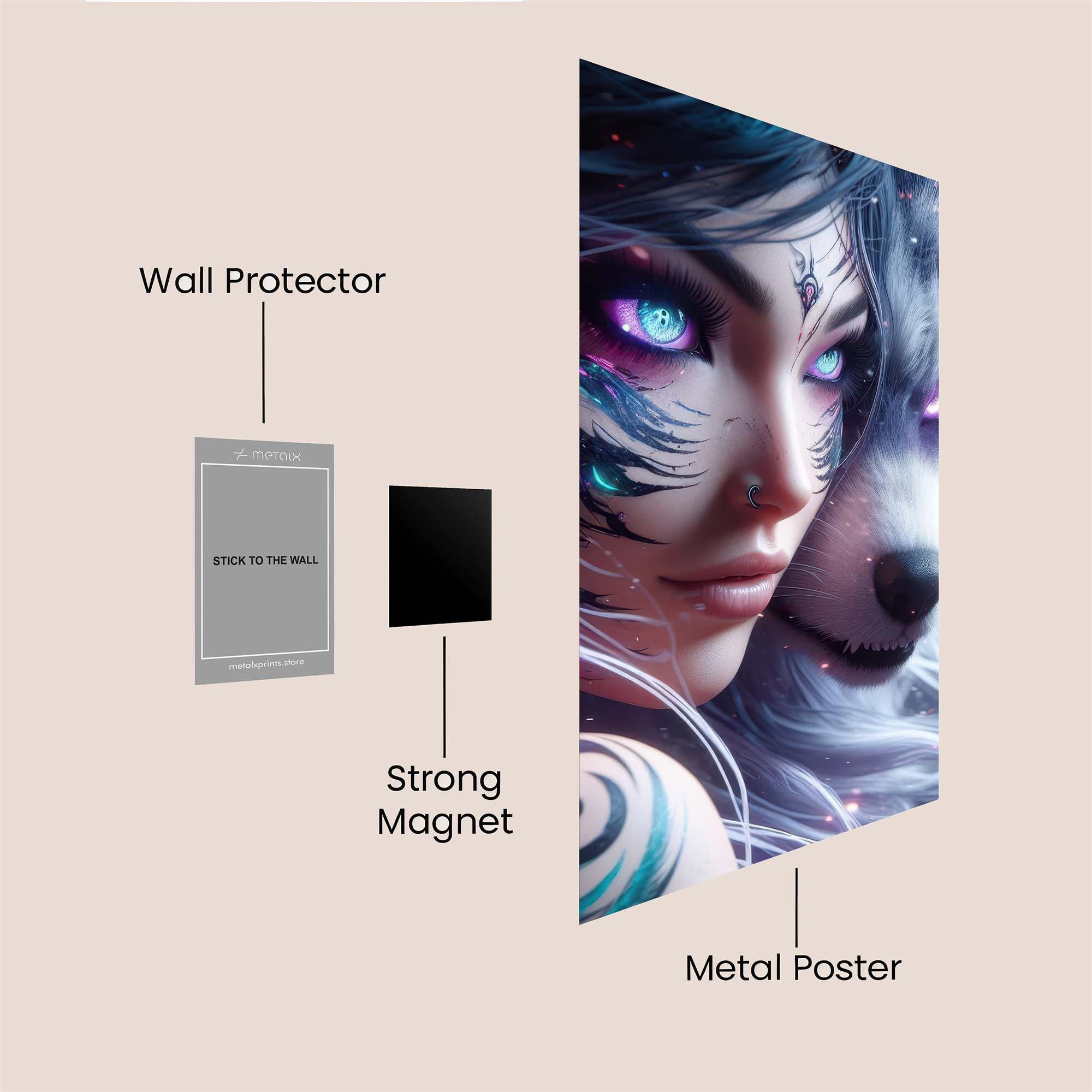 Wolf Enchantment Safe Wall Magnetic / M