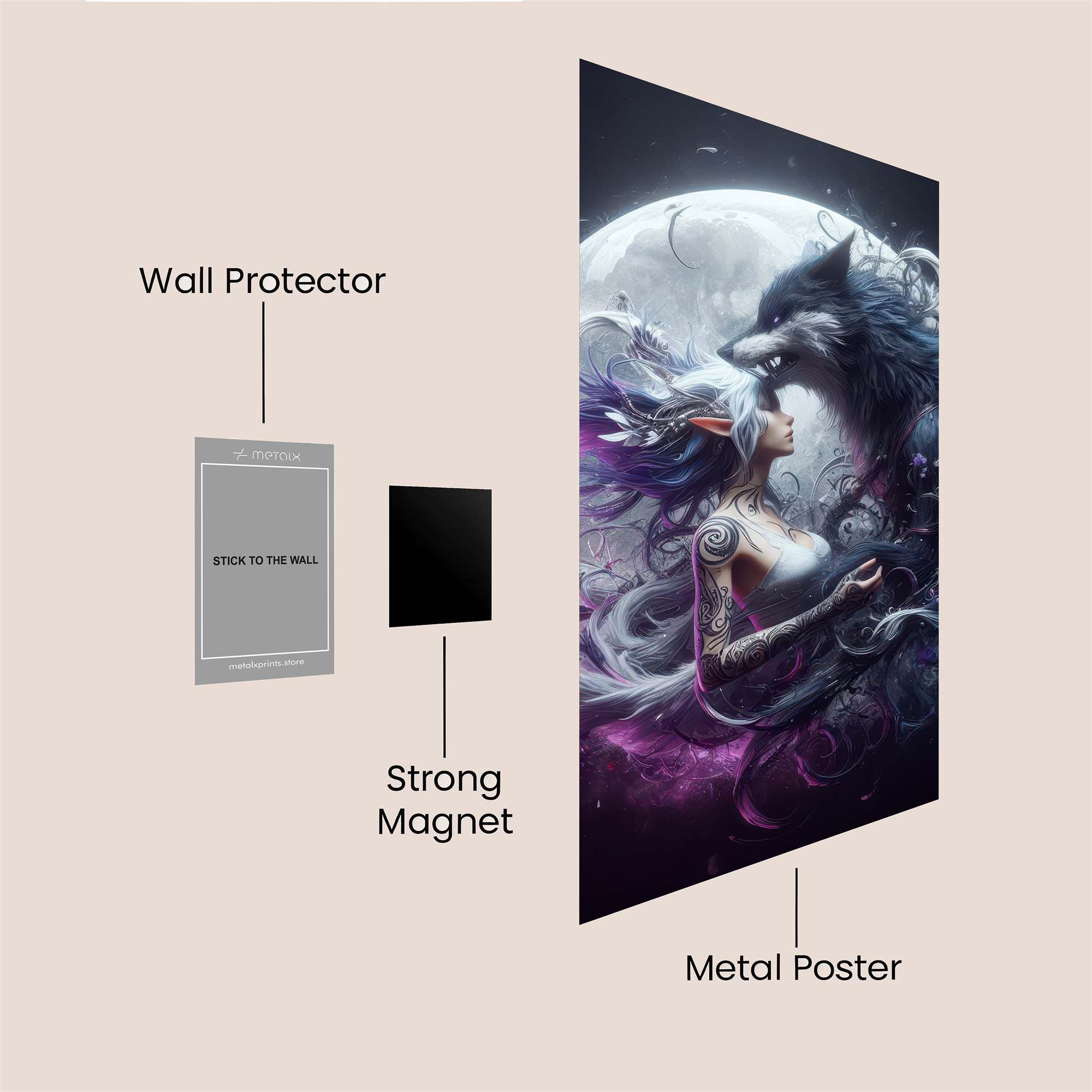 Moonlit Embrace Safe Wall Magnetic / M