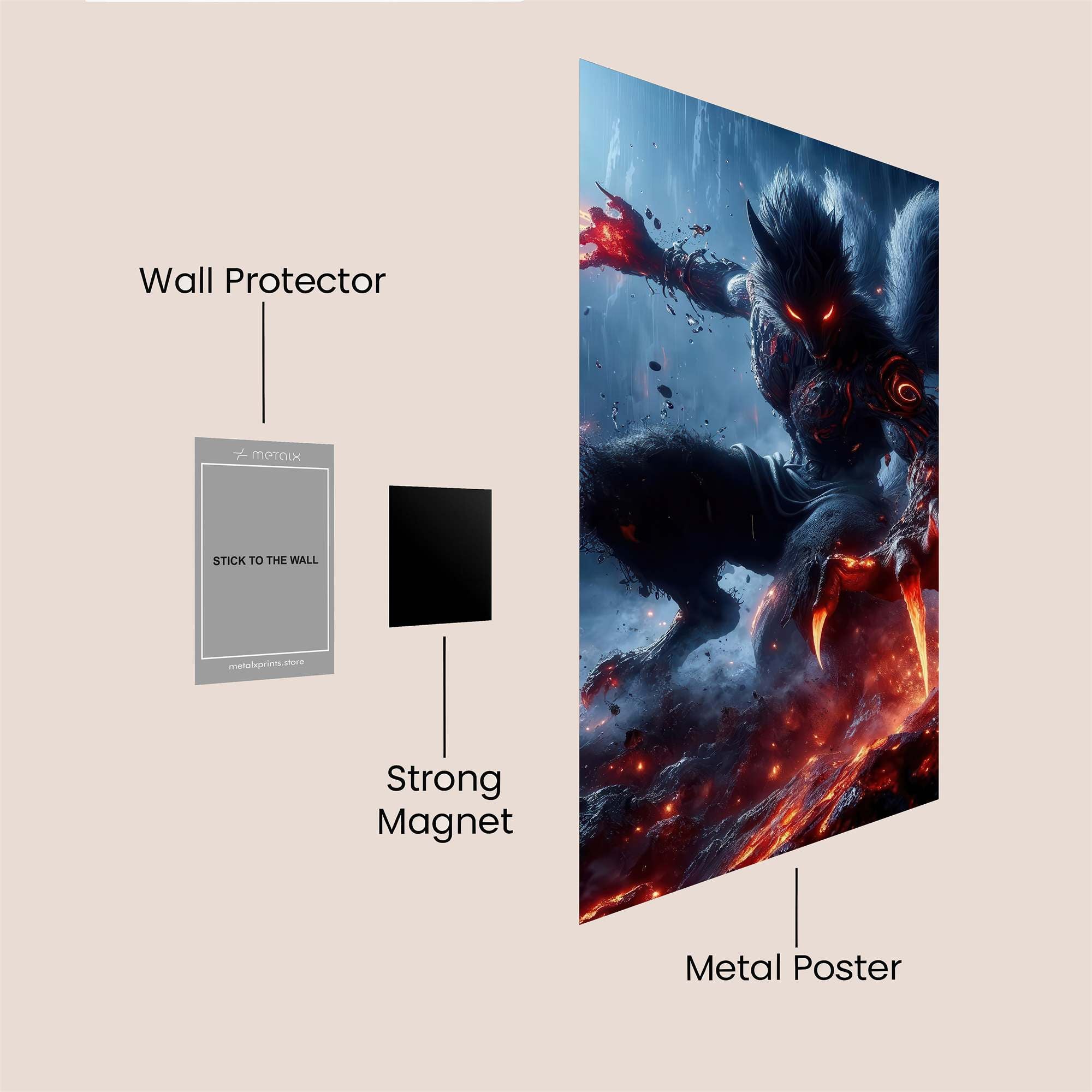 Wolf Inferno Safe Wall Magnetic / M