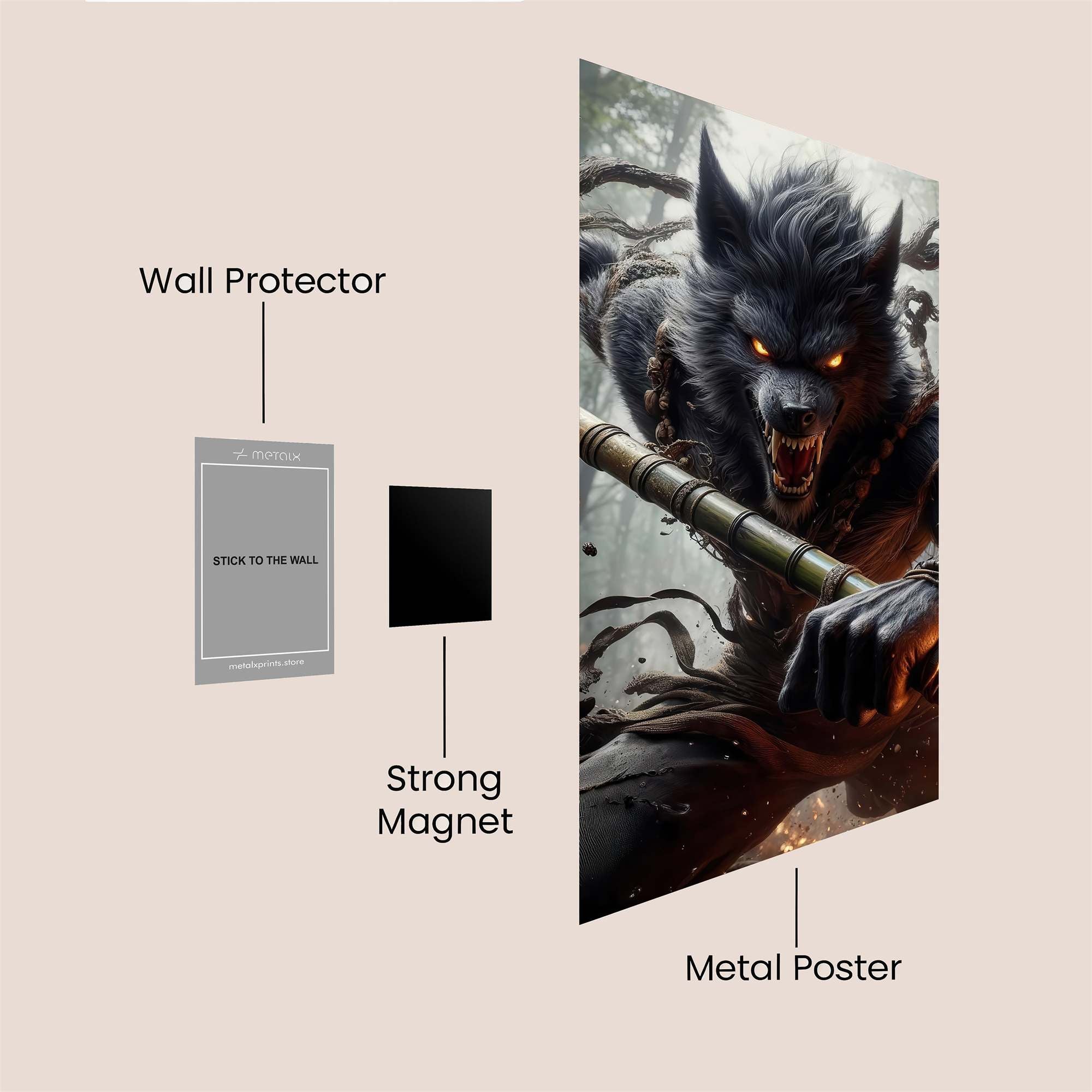 Wolf Rage Safe Wall Magnetic / M