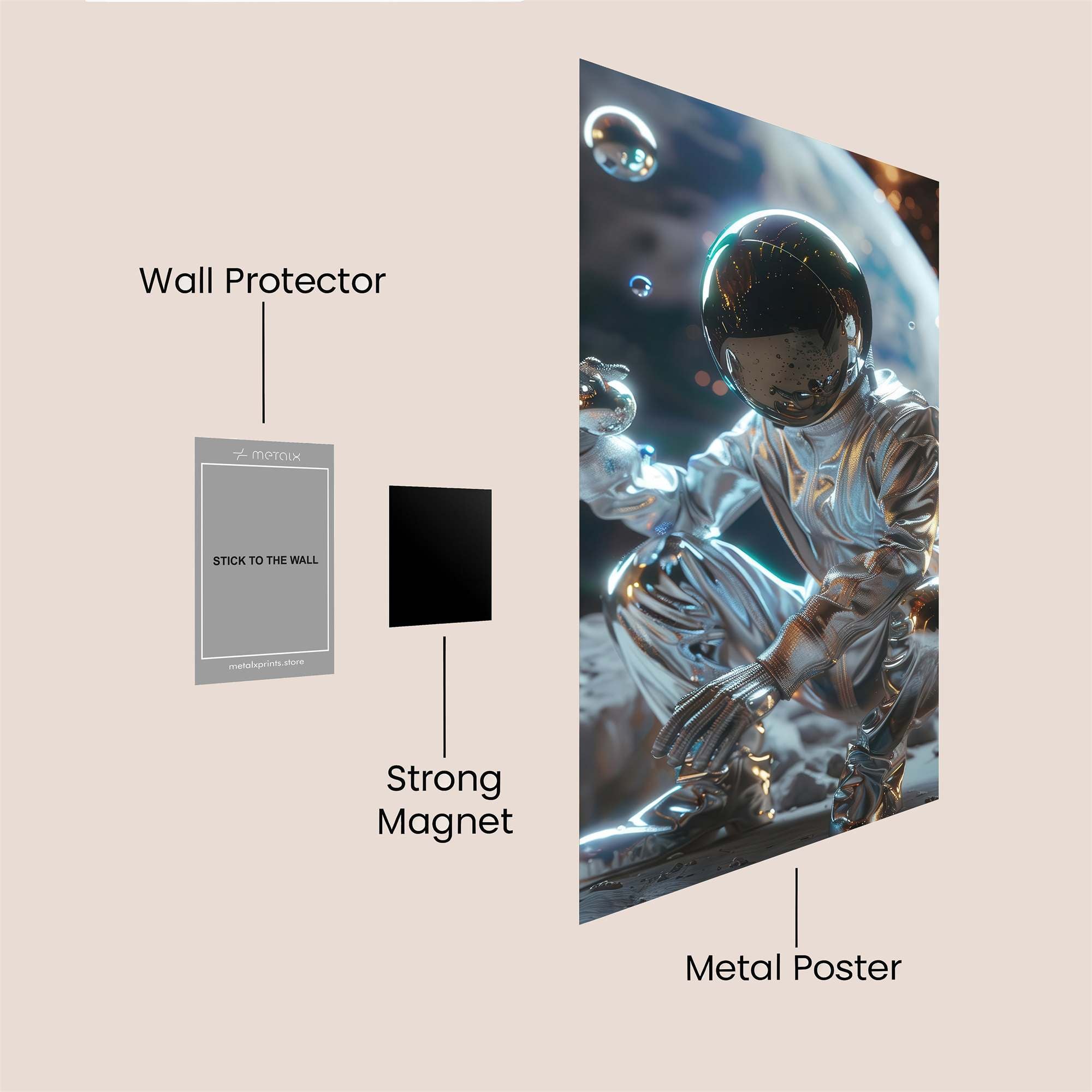 Astronaut Dreaming Safe Wall Magnetic / M