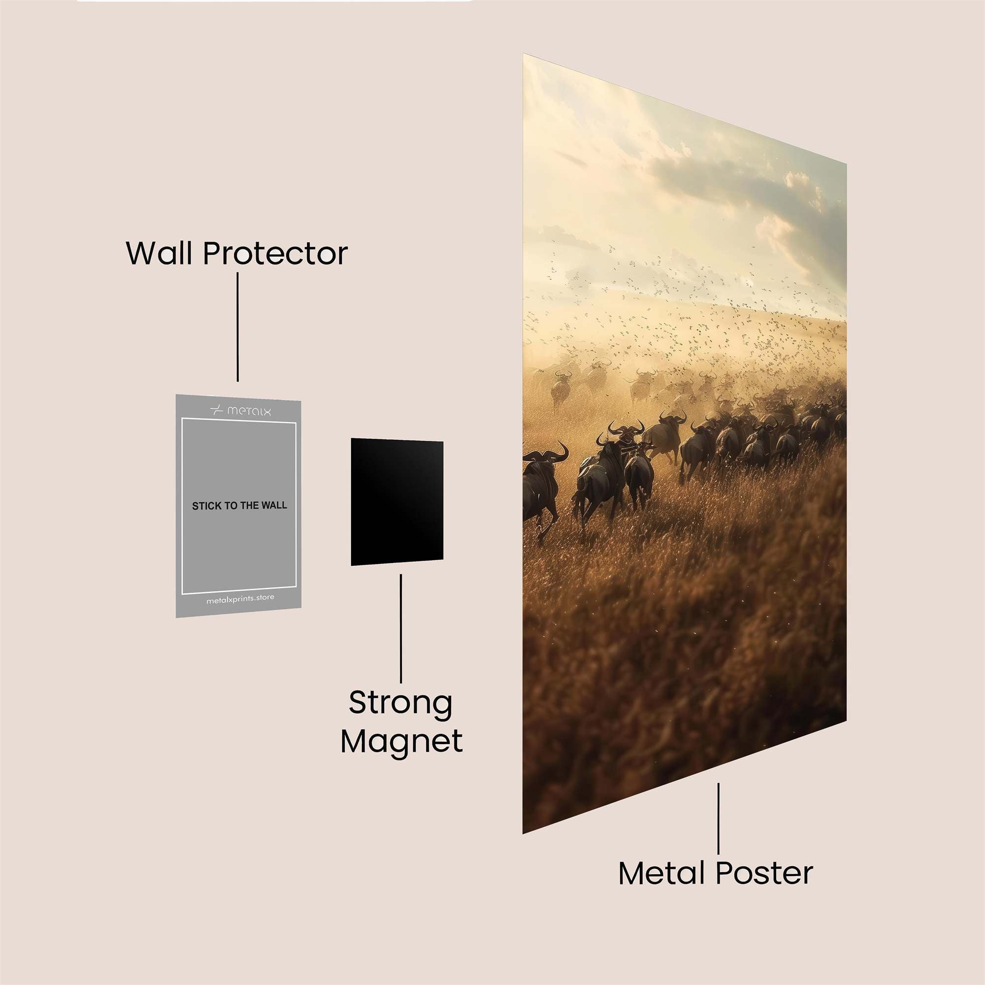 Wildebeest Wanderlust Safe Wall Magnetic / M