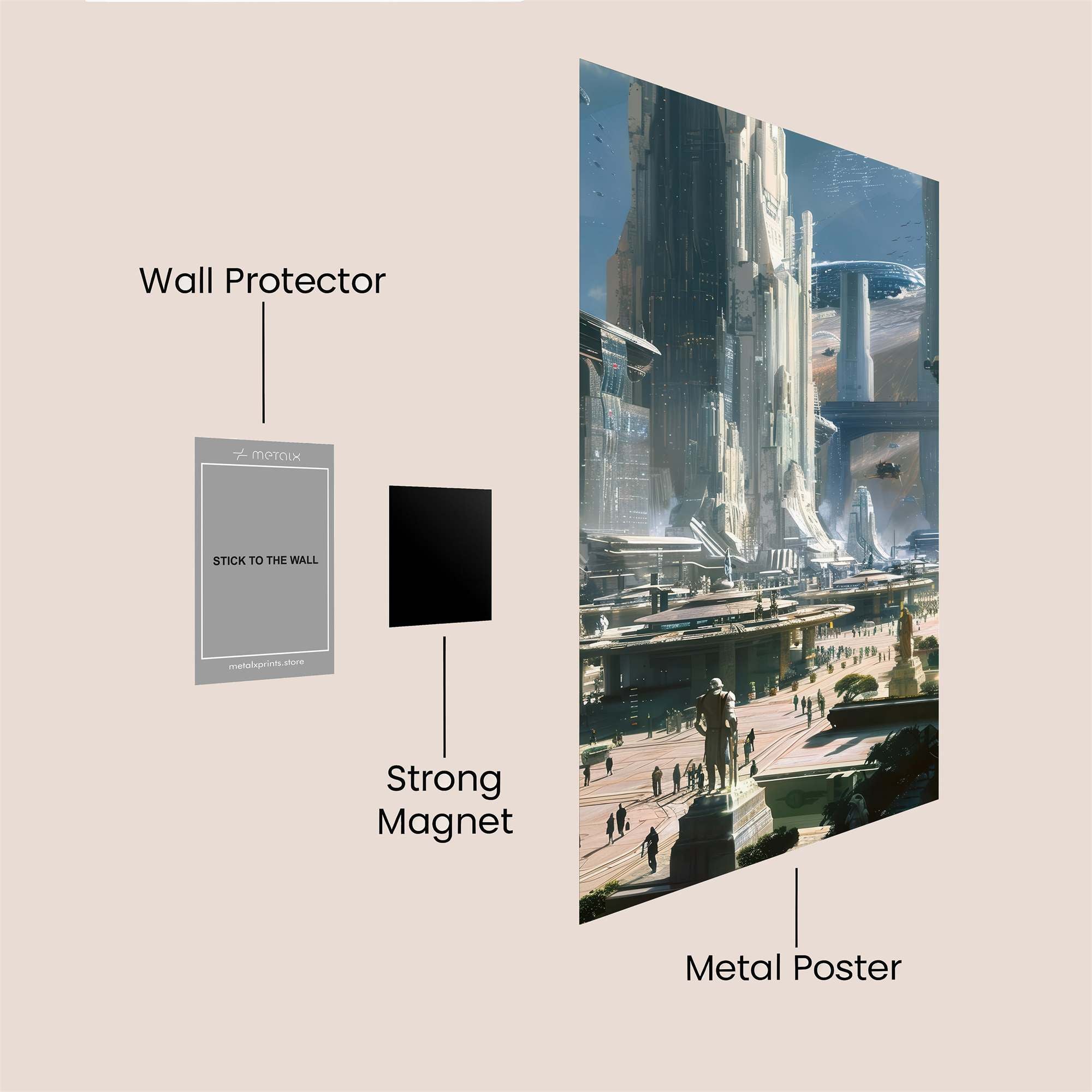Futuristic Serenity Safe Wall Magnetic / M