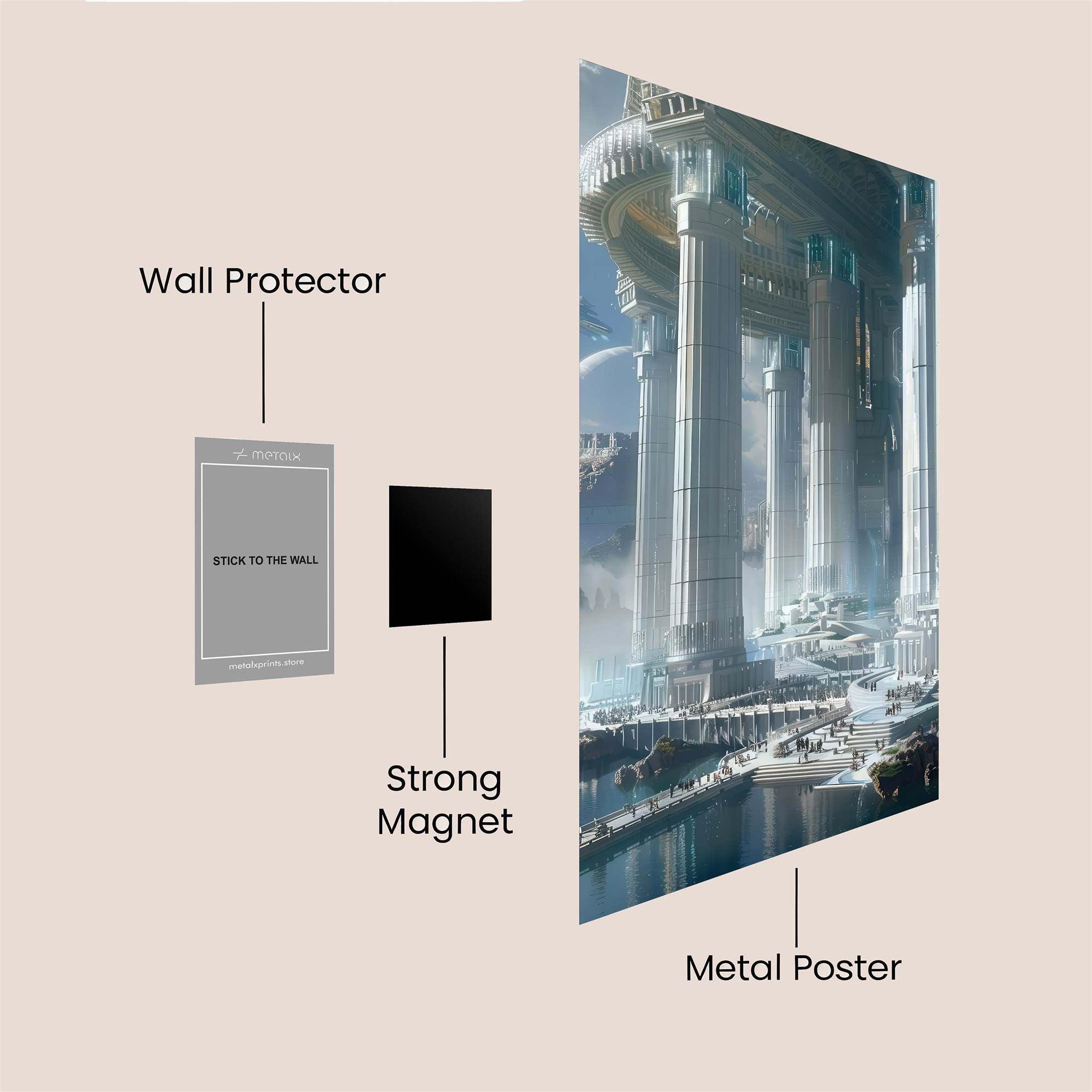 Futuristic Serenity Safe Wall Magnetic / M