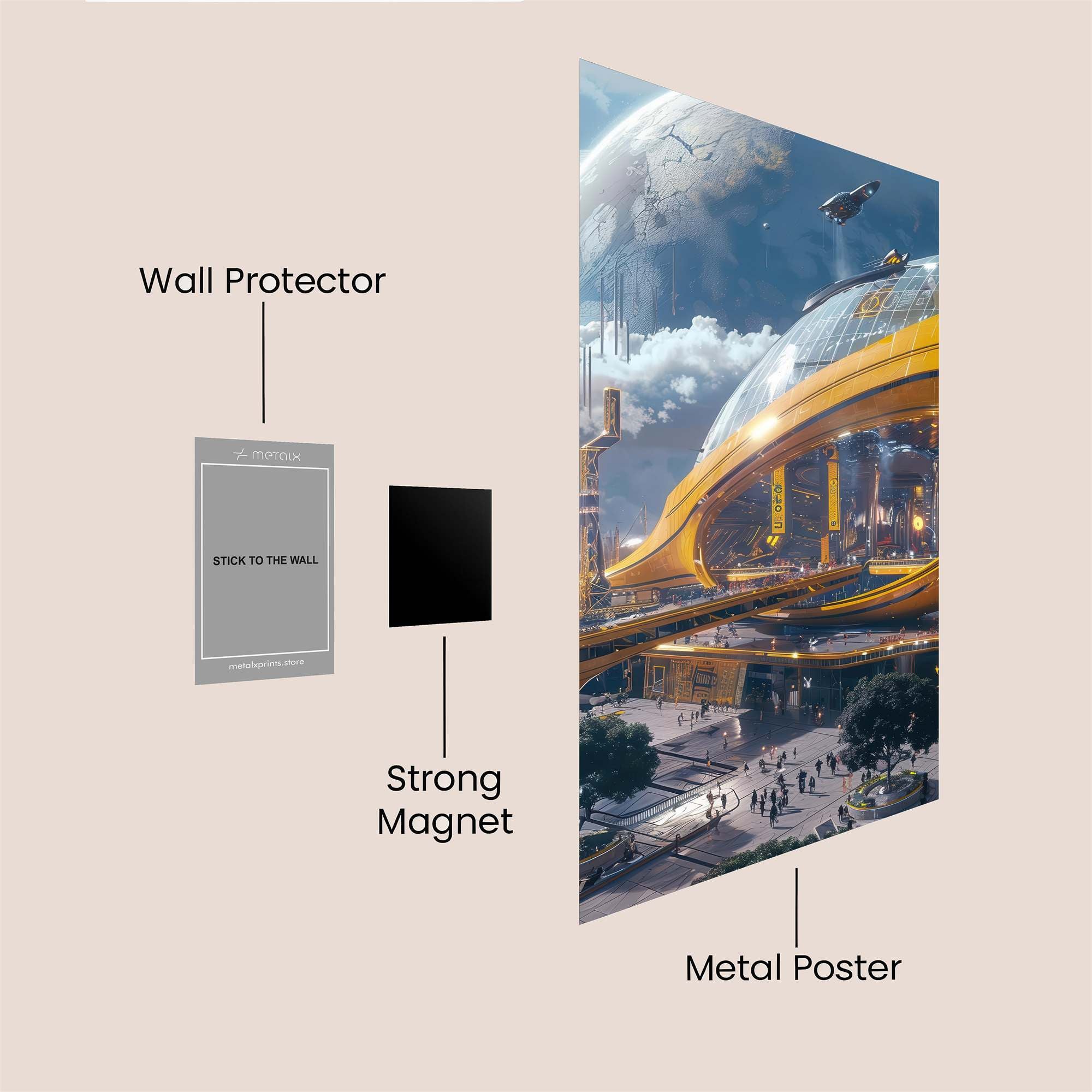 Futuristic Serenity Safe Wall Magnetic / M