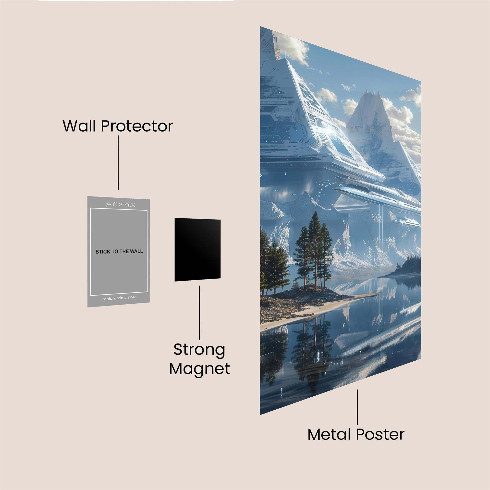 Futuristic Serenity Safe Wall Magnetic / M