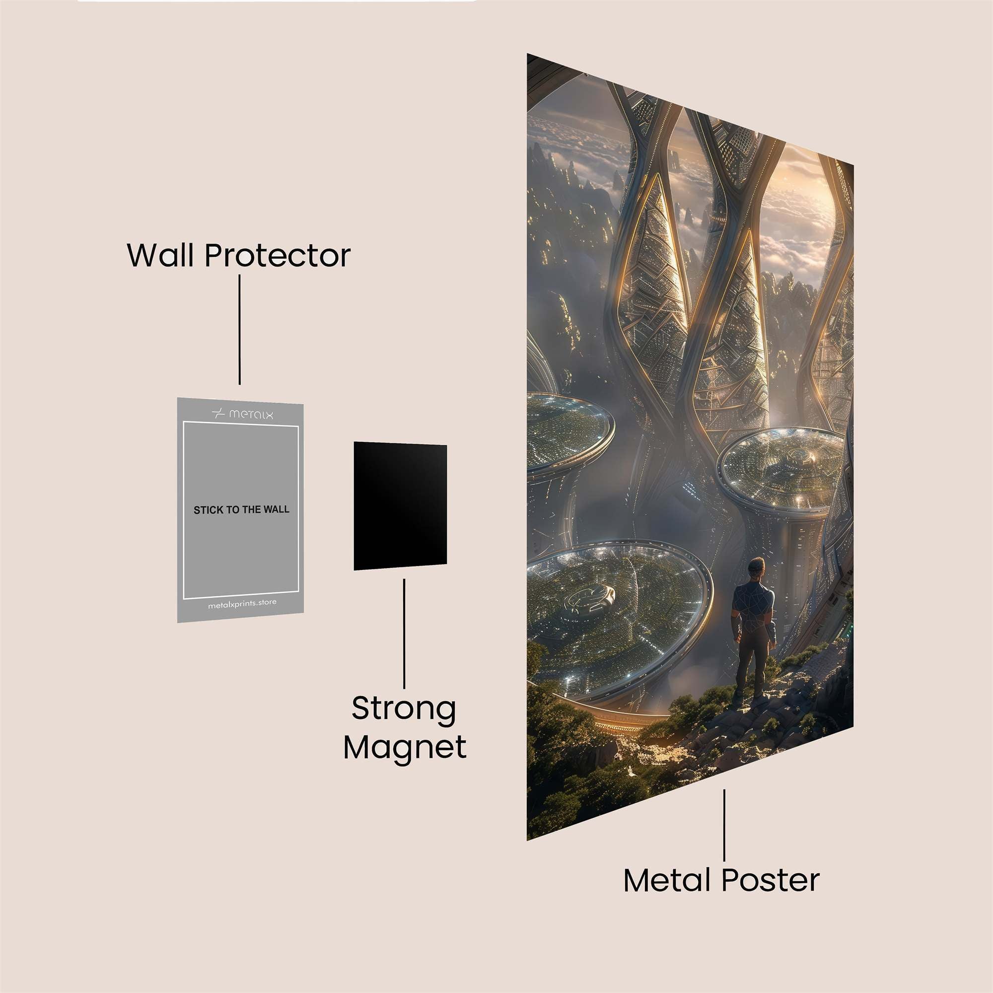 Futuristic Serenity Safe Wall Magnetic / M