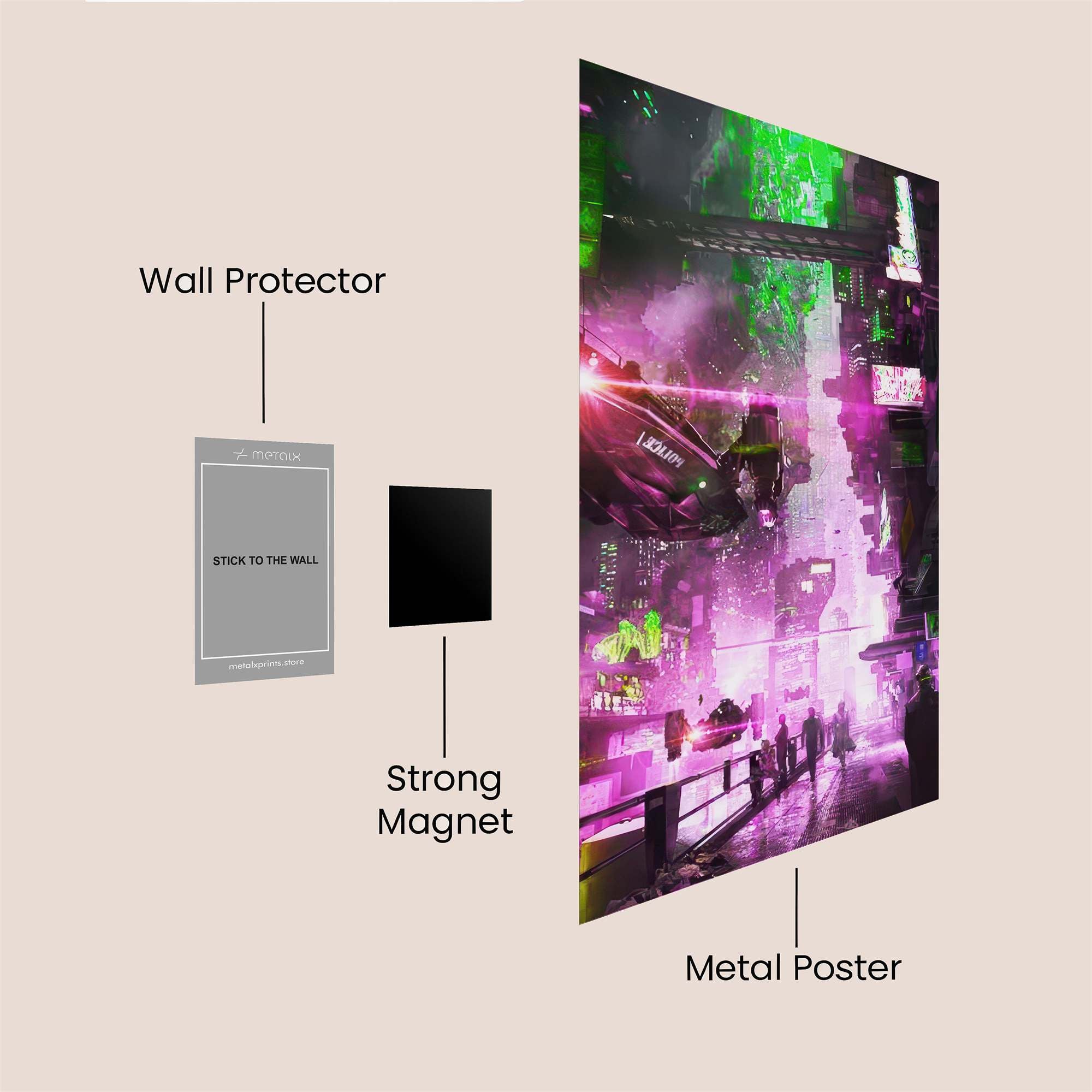 Cyberpunk Dreamscape Safe Wall Magnetic / M