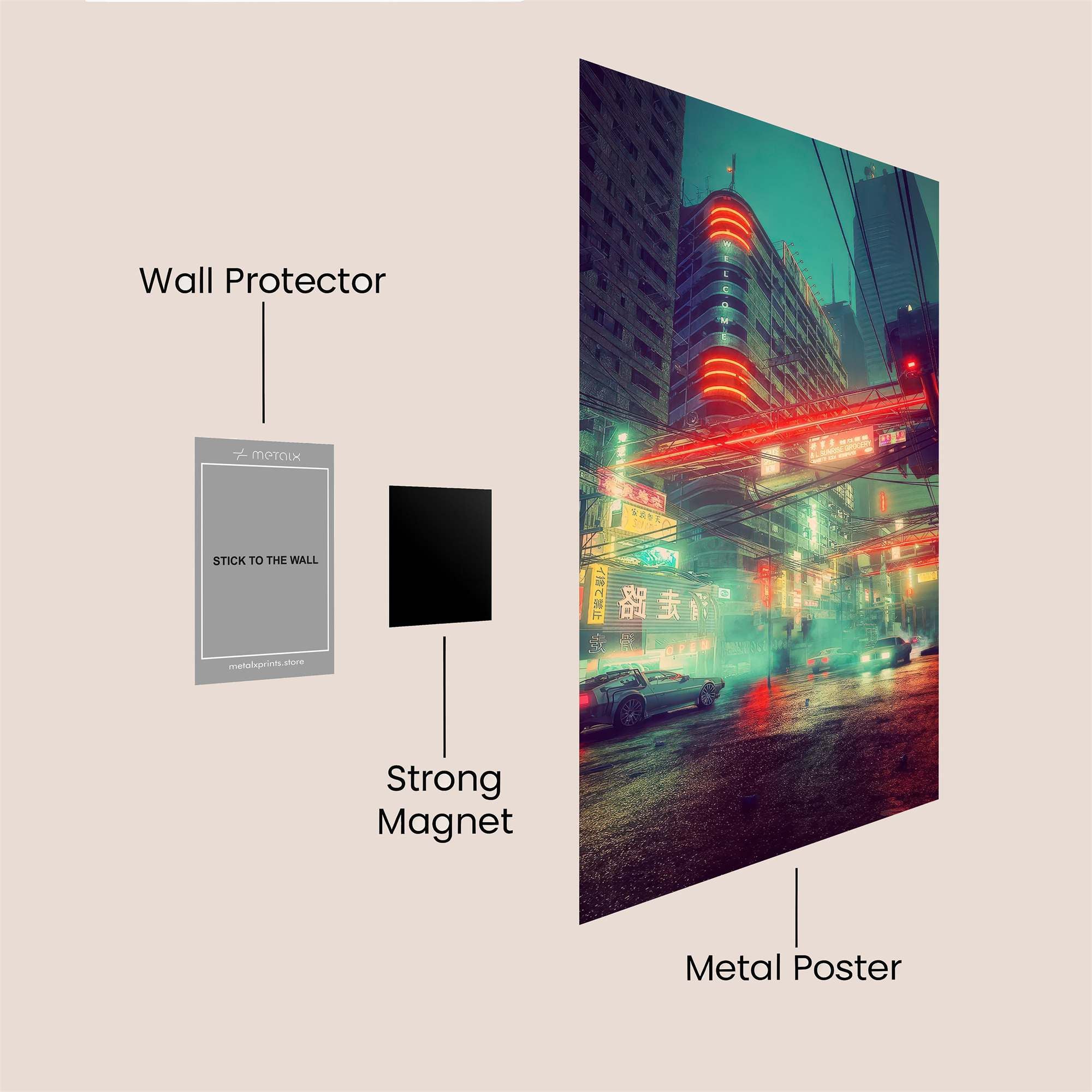 Neon Dreamscape Safe Wall Magnetic / M