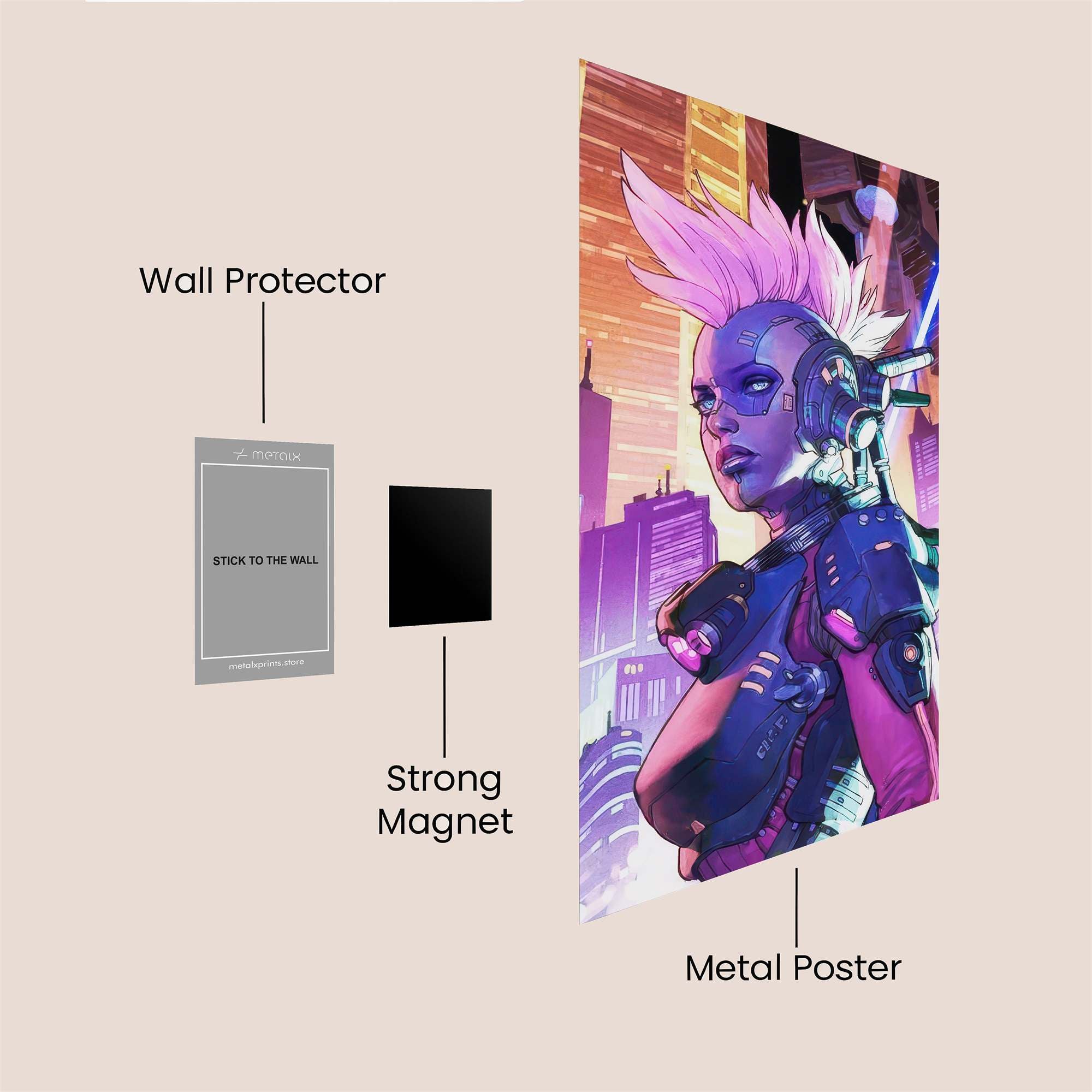Cyberpunk Vixen Safe Wall Magnetic / M