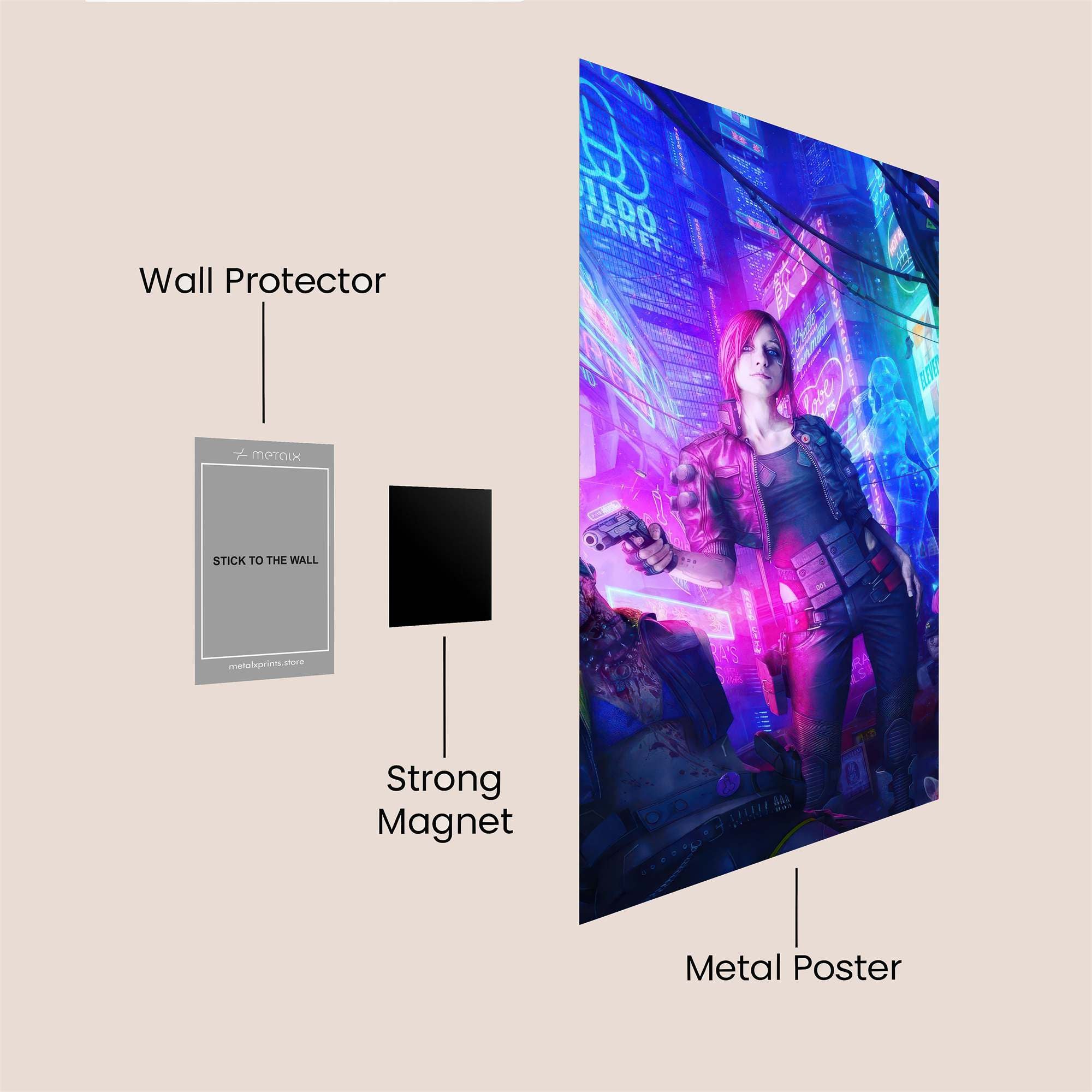 Cyberpunk Vixen Safe Wall Magnetic / M