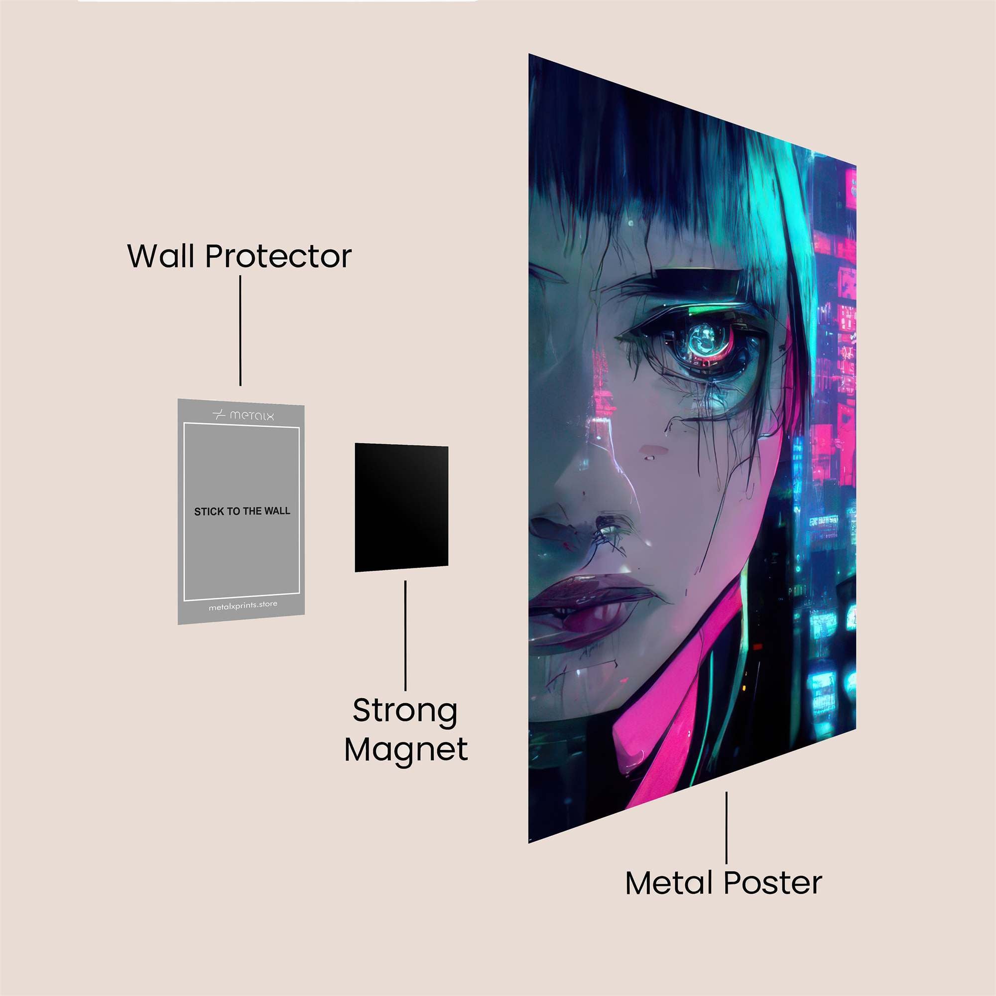 Cyberpunk Melancholy Safe Wall Magnetic / M