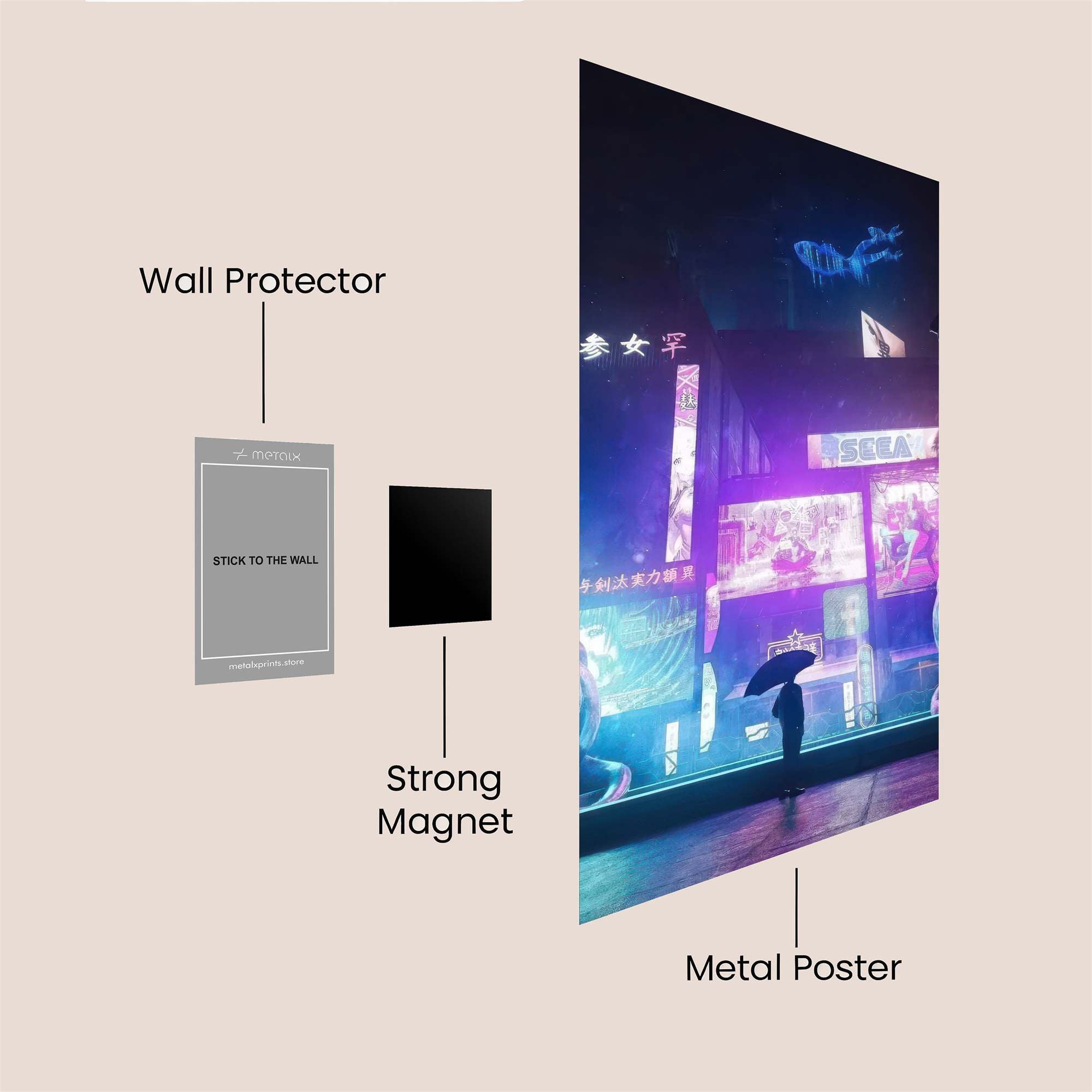Neon Solitude Safe Wall Magnetic / M