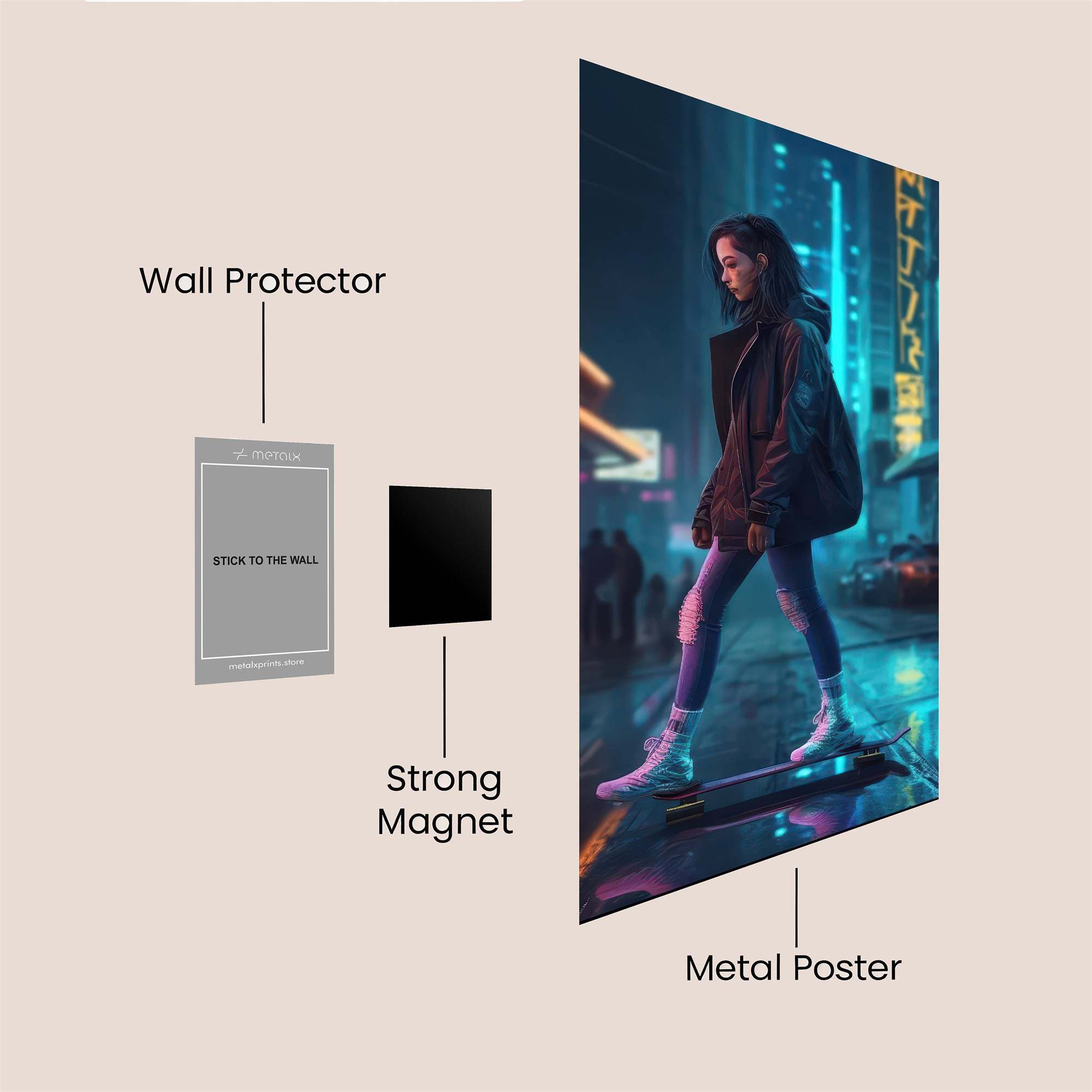 Neon Solitude Safe Wall Magnetic / M