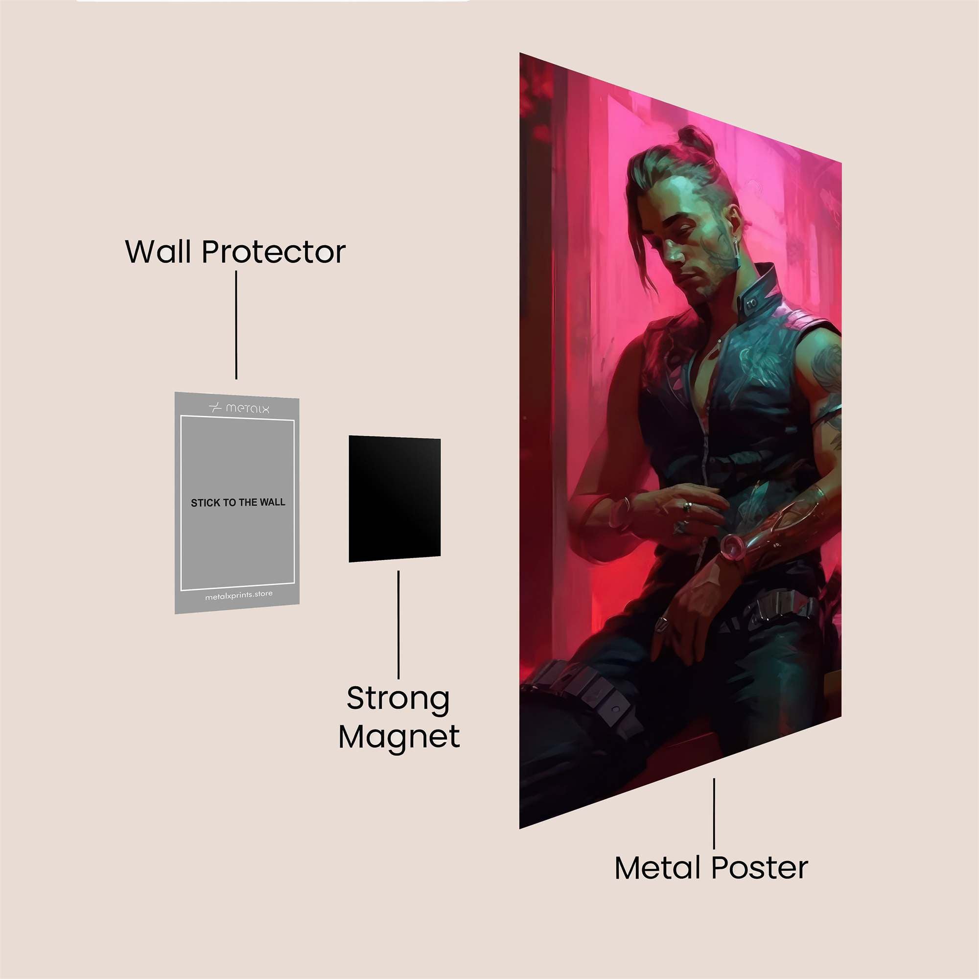 Neon Warrior Safe Wall Magnetic / M