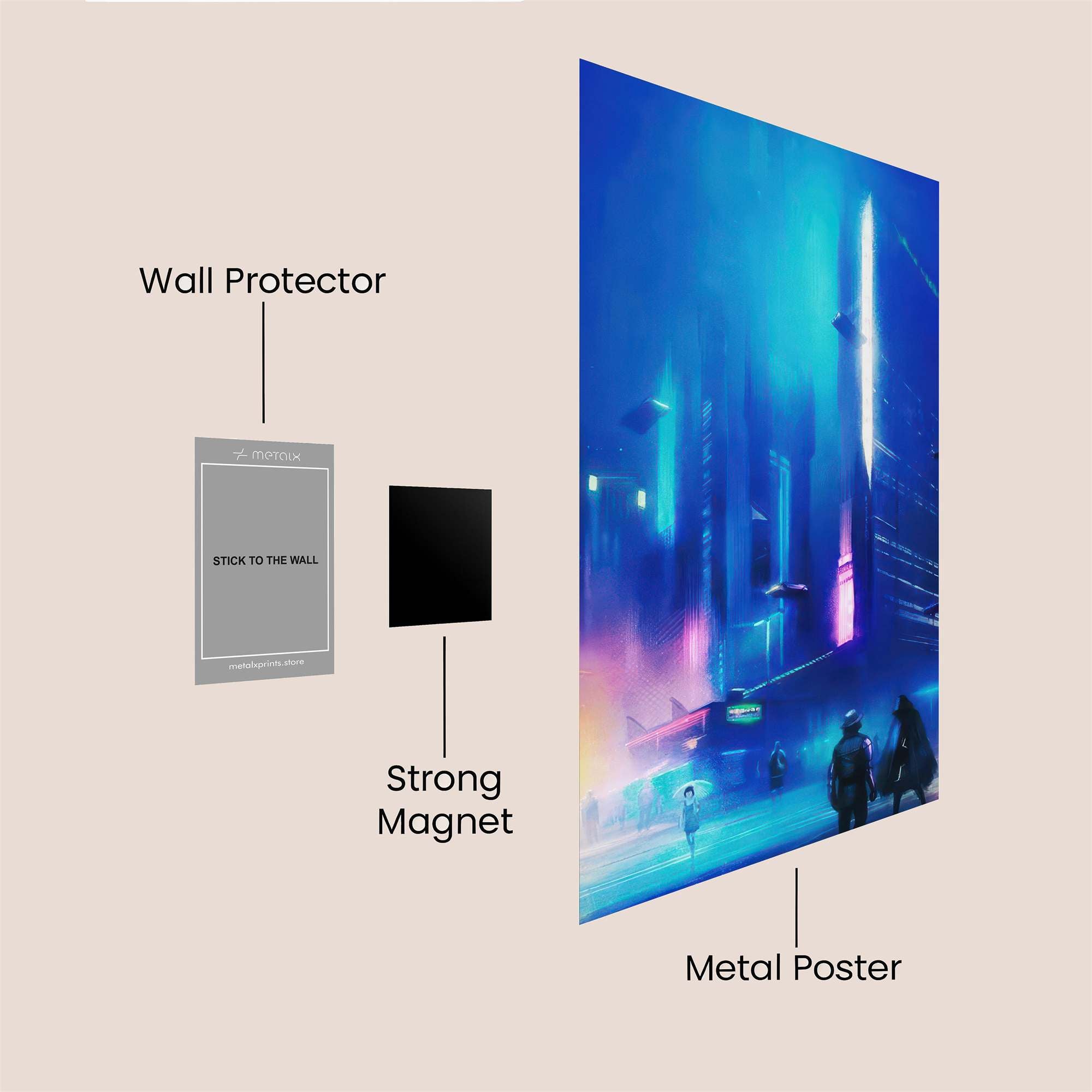 Neon Serenity Safe Wall Magnetic / M