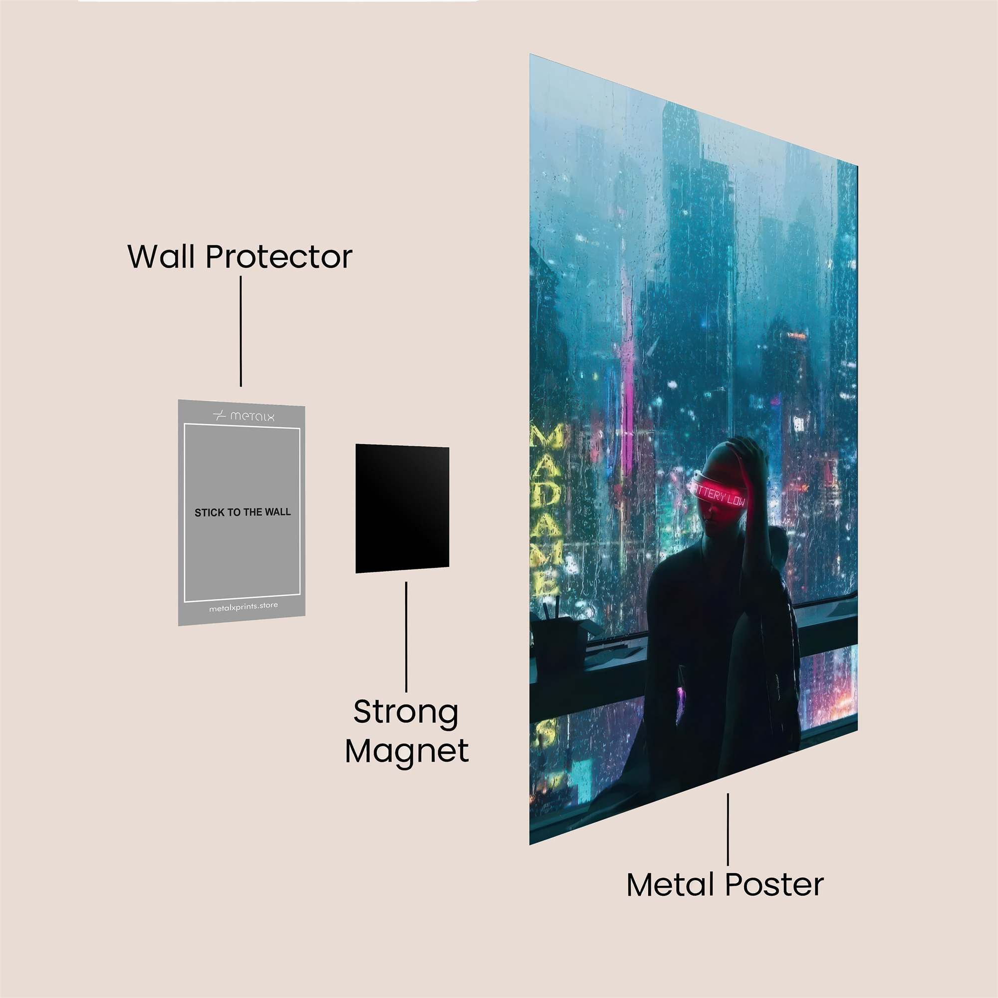 Neon Solitude Safe Wall Magnetic / M
