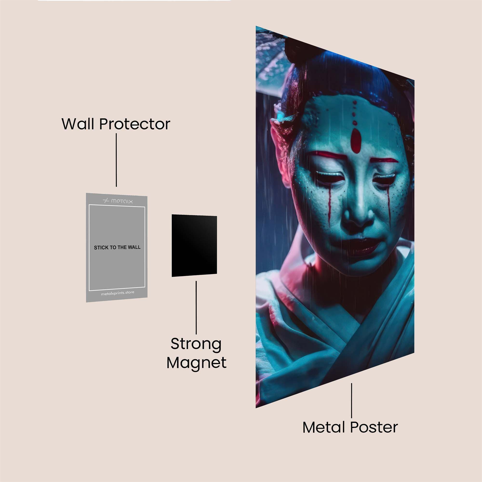 Geisha Melancholy Safe Wall Magnetic / M