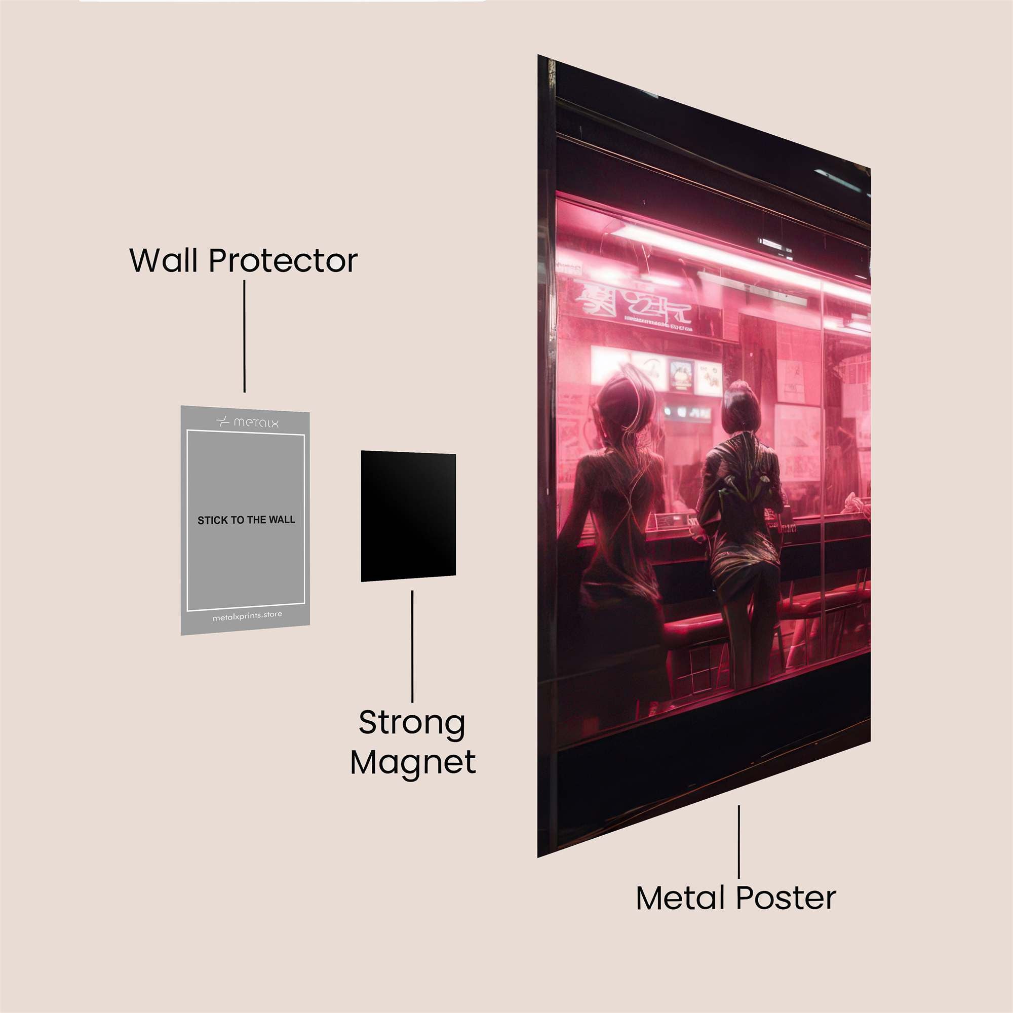 Neon Solitude Safe Wall Magnetic / M
