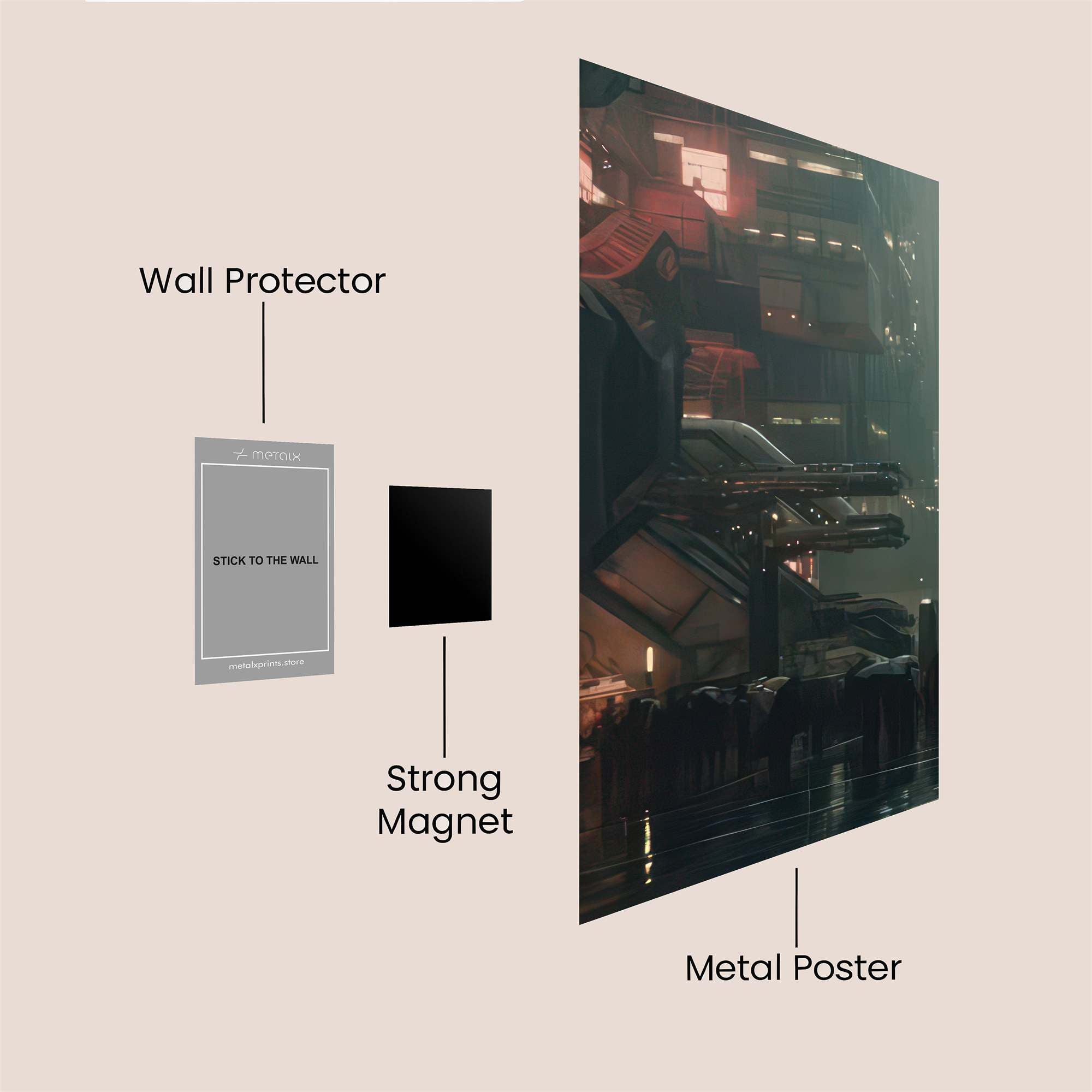 Neon Solitude Safe Wall Magnetic / M