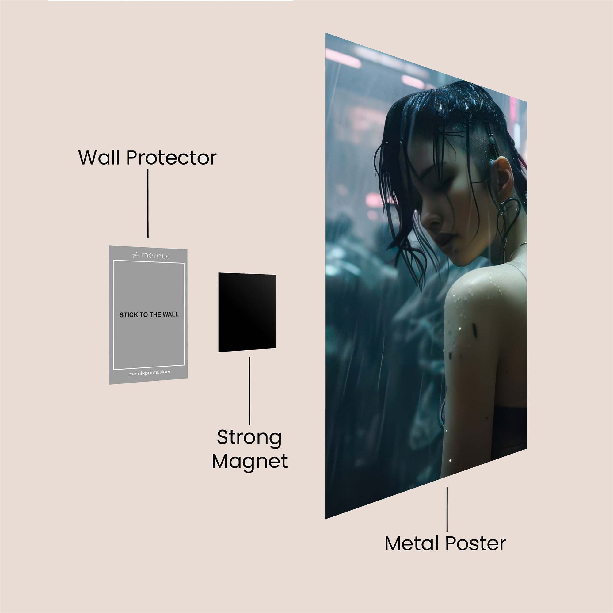 Neon Solitude Safe Wall Magnetic / M