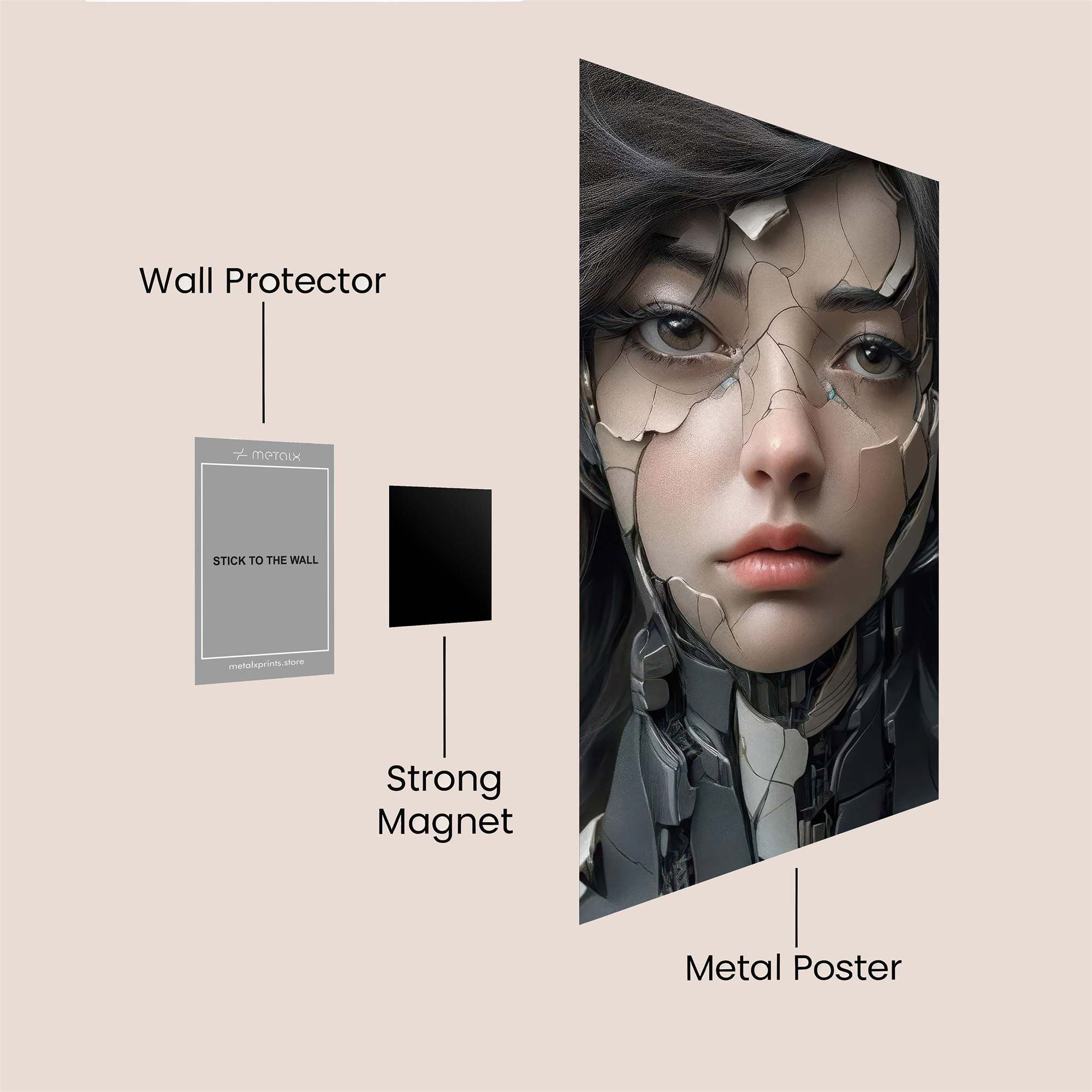 Cracked Serenity Safe Wall Magnetic / M