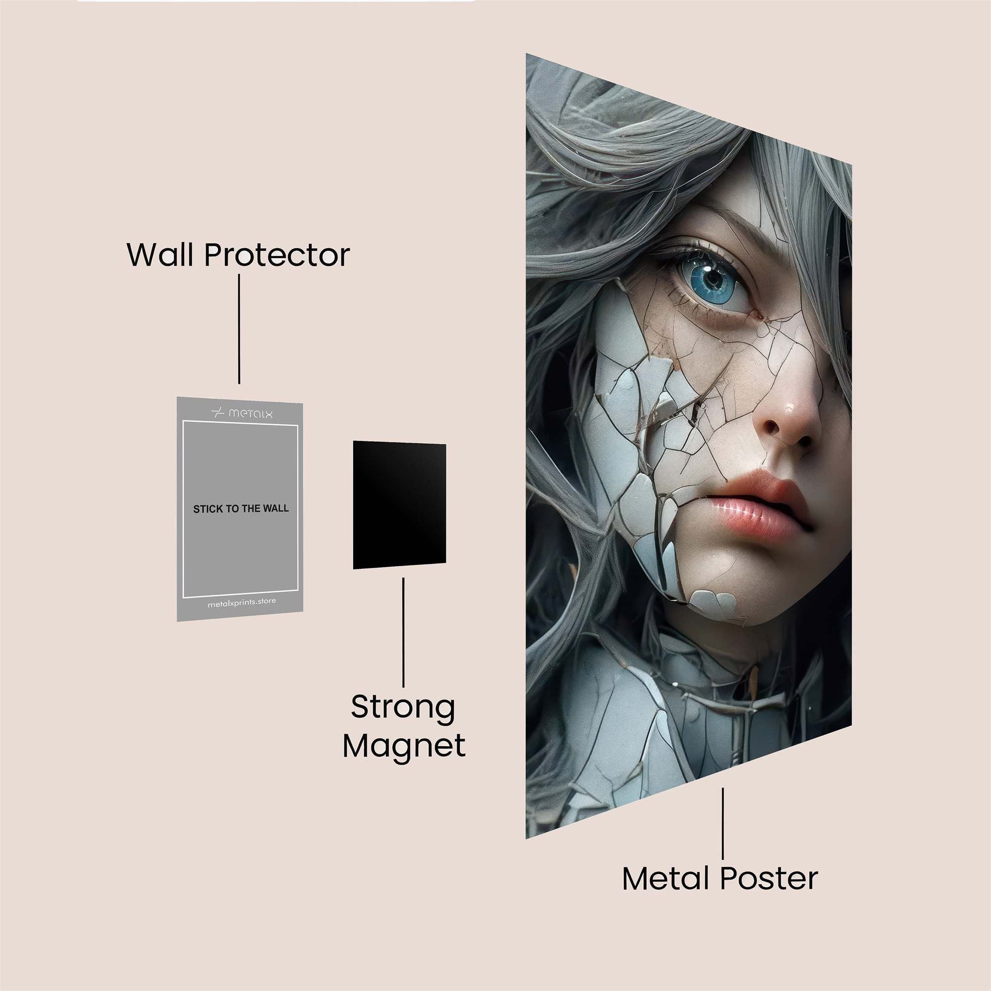 Cracked Serenity Safe Wall Magnetic / M