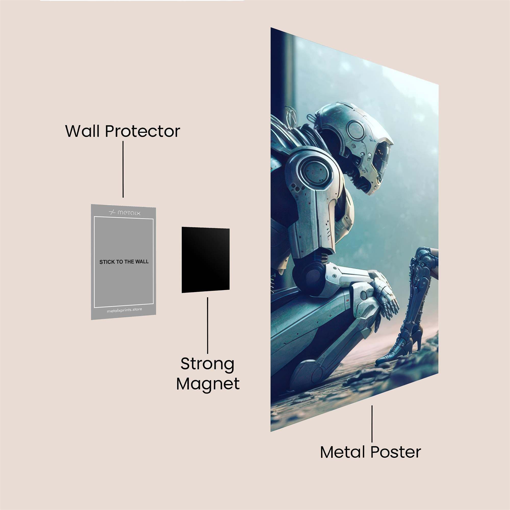 Robot Sorrow Safe Wall Magnetic / M