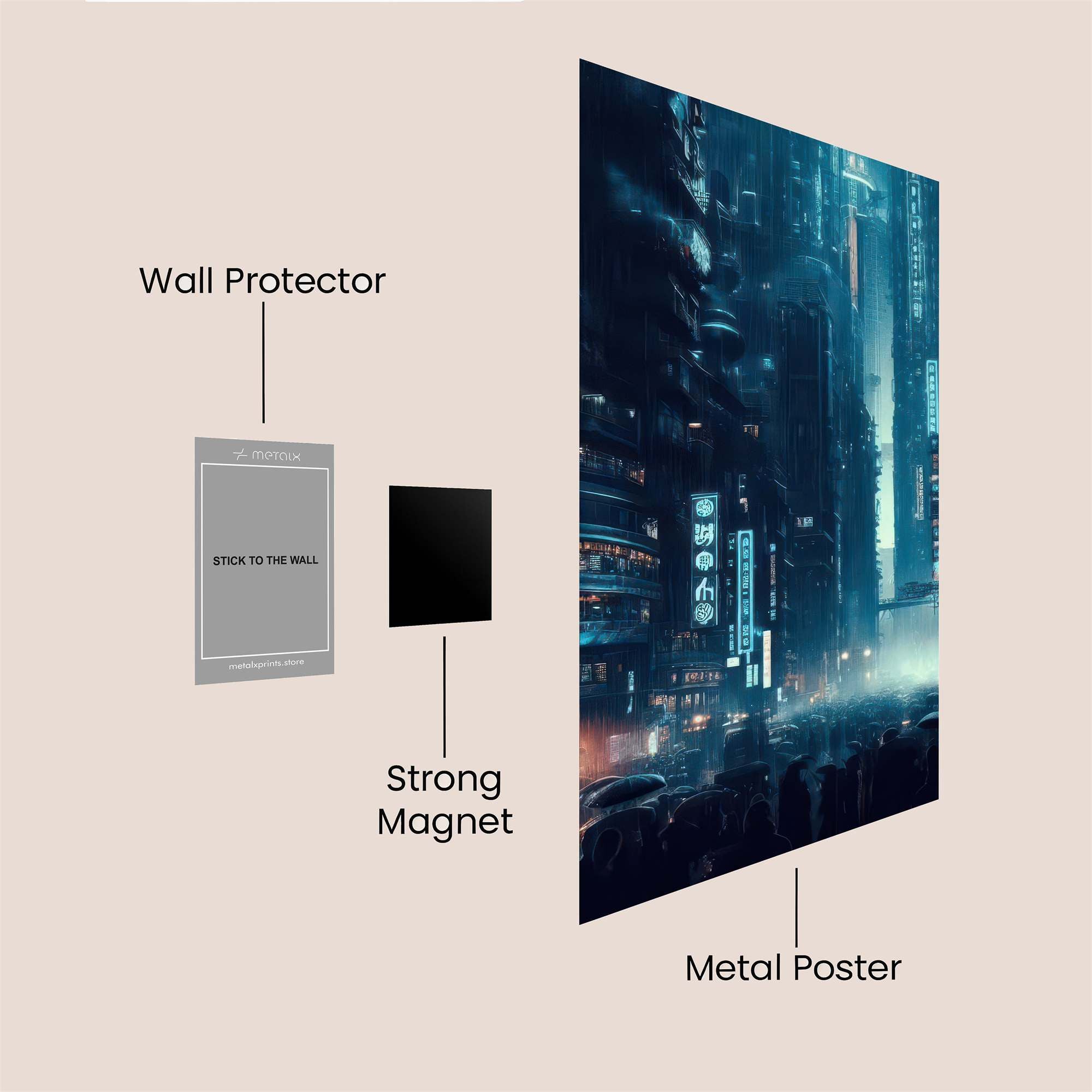 Neon Dreamscape Safe Wall Magnetic / M