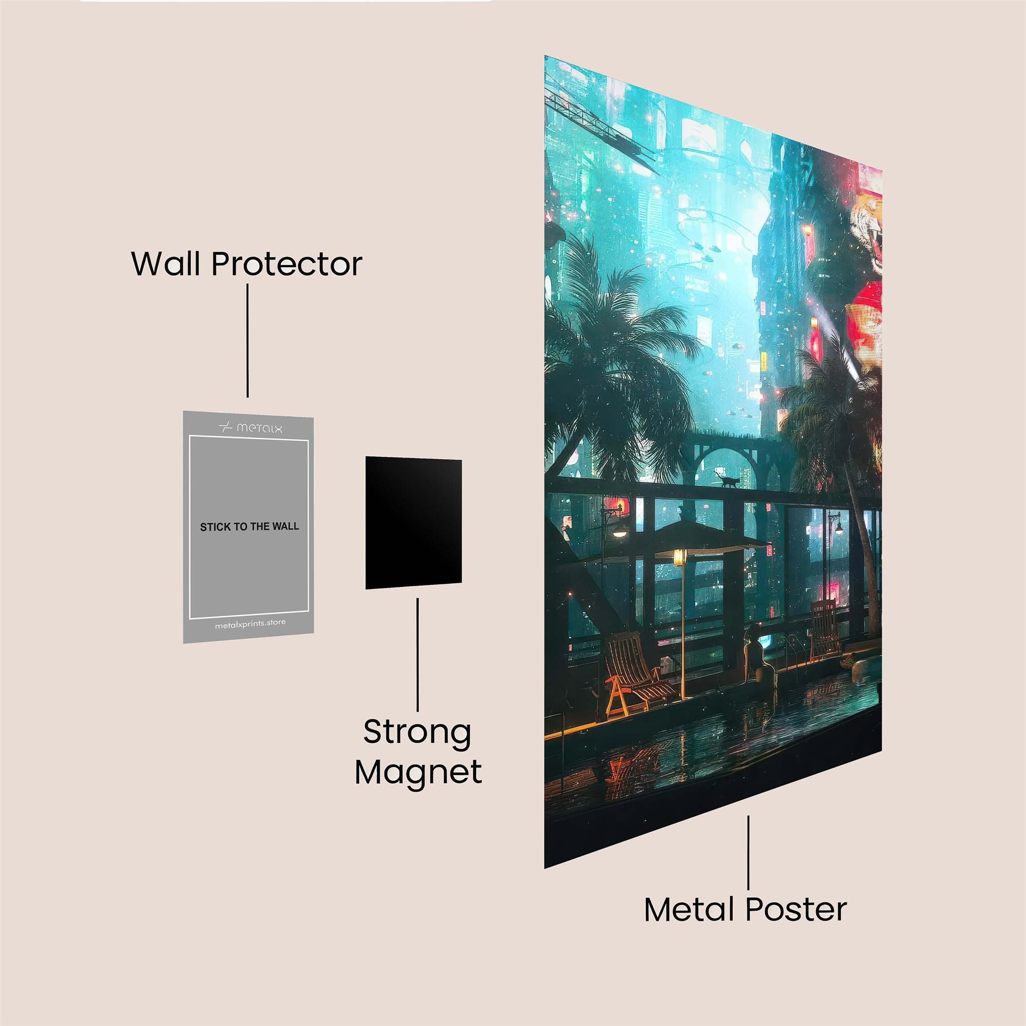 Neon Oasis Safe Wall Magnetic / M