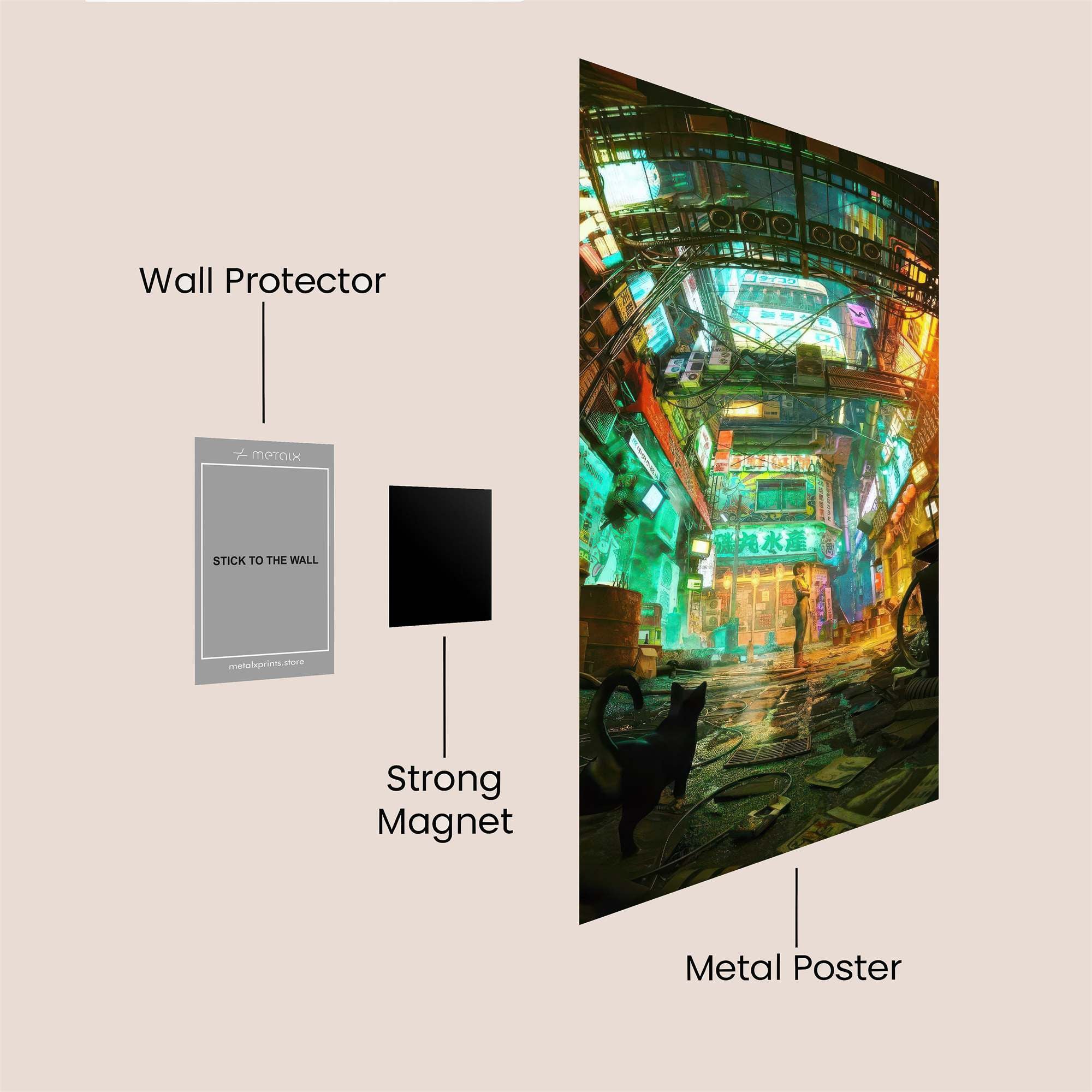 Neon Dreamscape Safe Wall Magnetic / M
