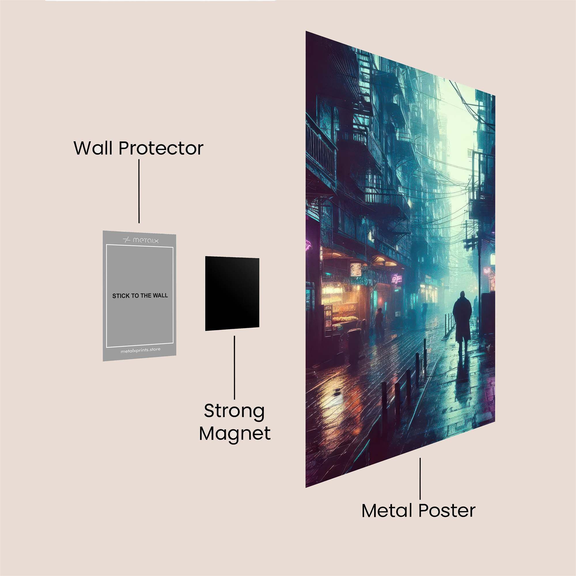 Neon Solitude Safe Wall Magnetic / M