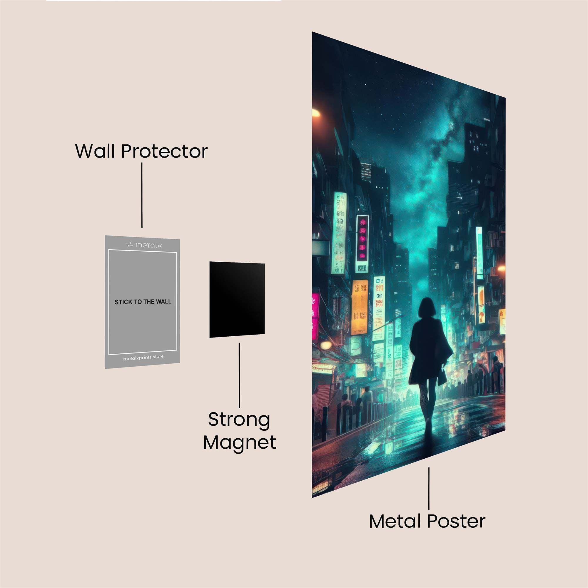 Neon Solitude Safe Wall Magnetic / M