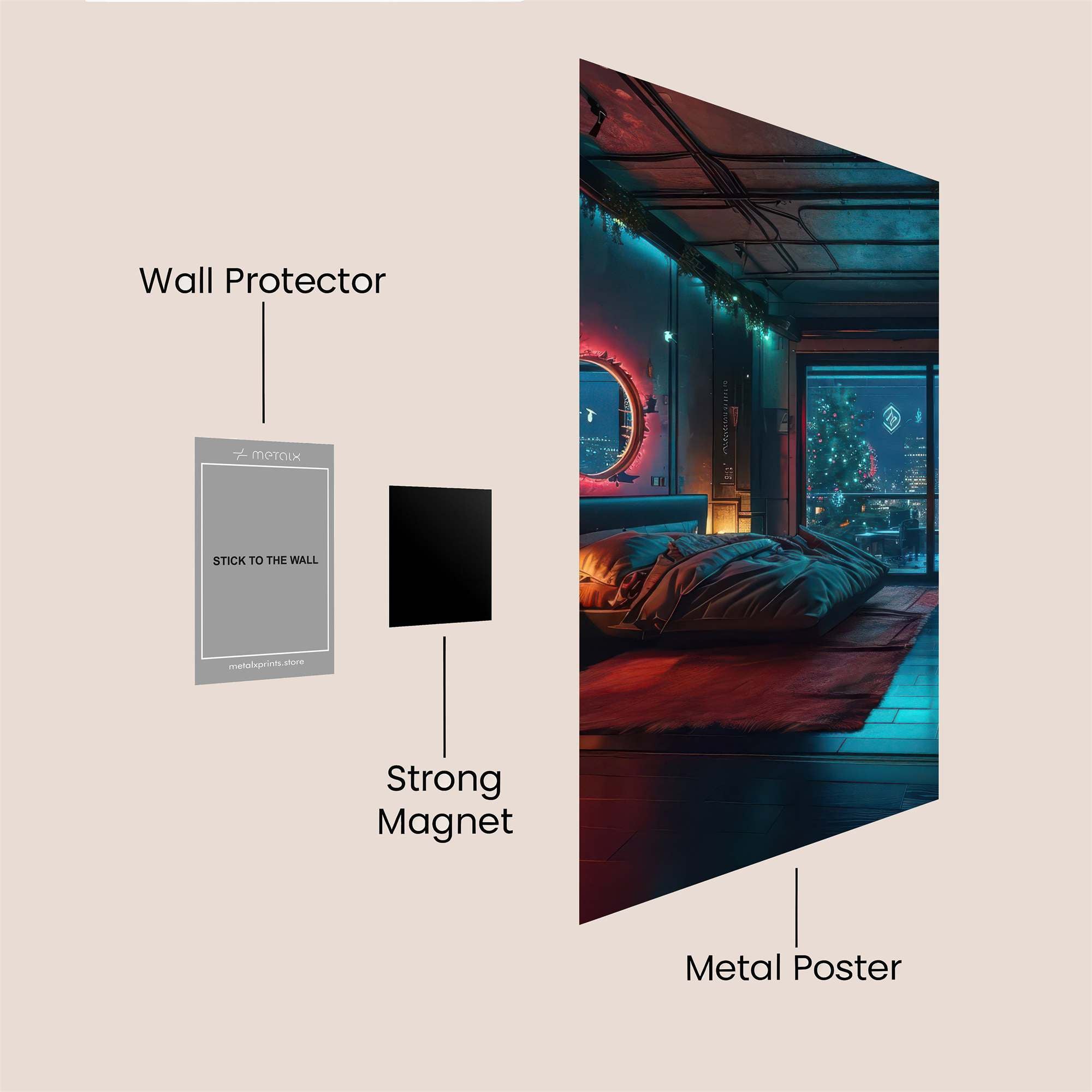 Neon Serenity Safe Wall Magnetic / M
