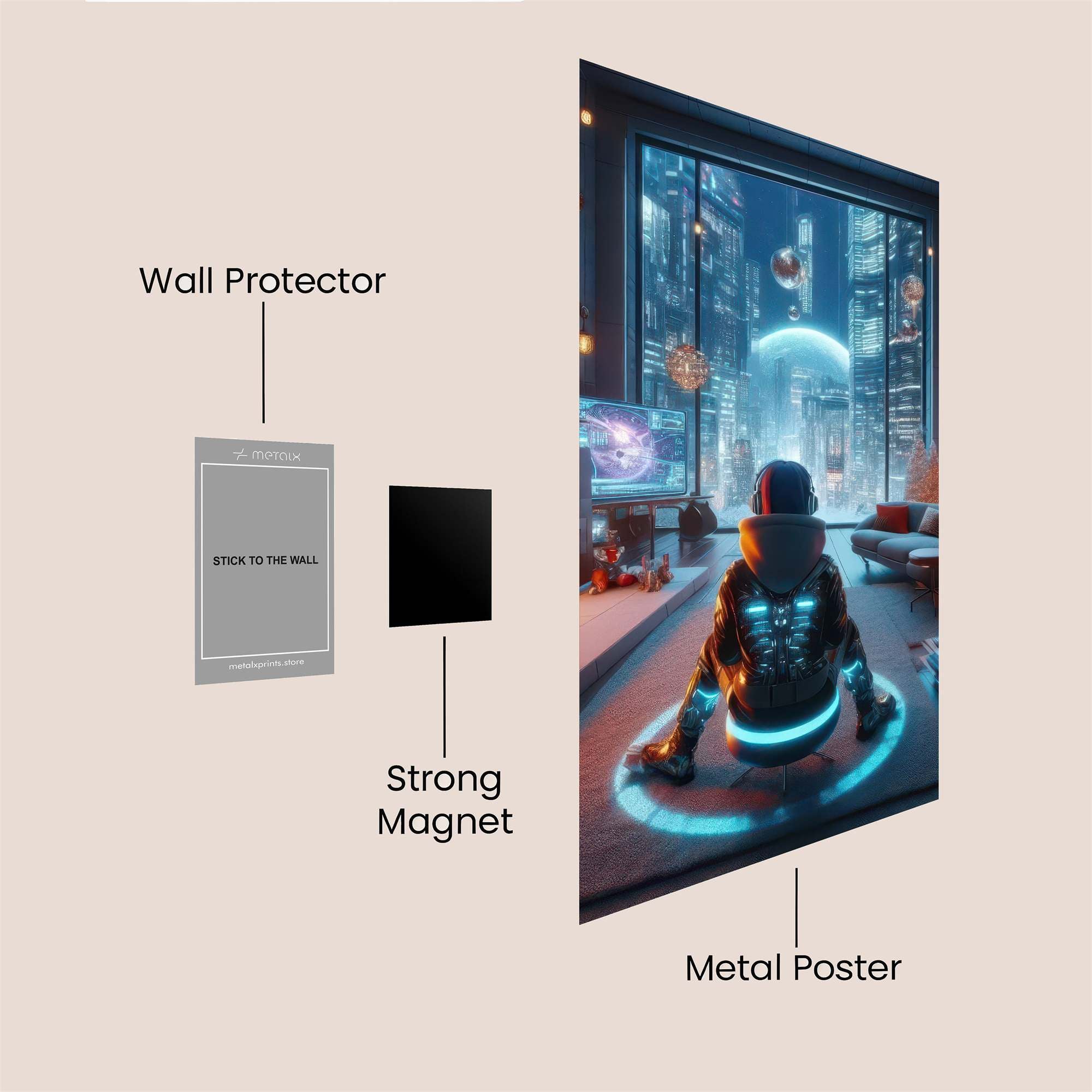Cyber Christmas Safe Wall Magnetic / M