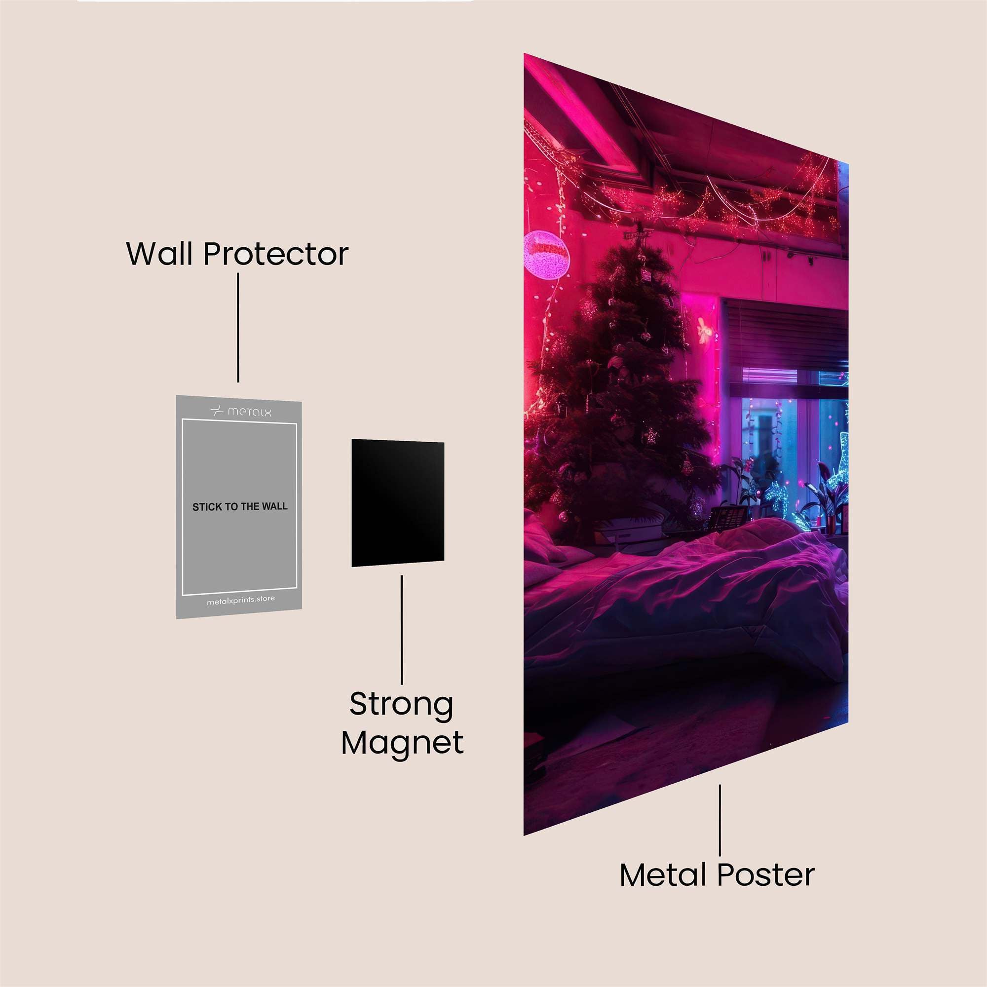 Cyber Christmas Safe Wall Magnetic / M