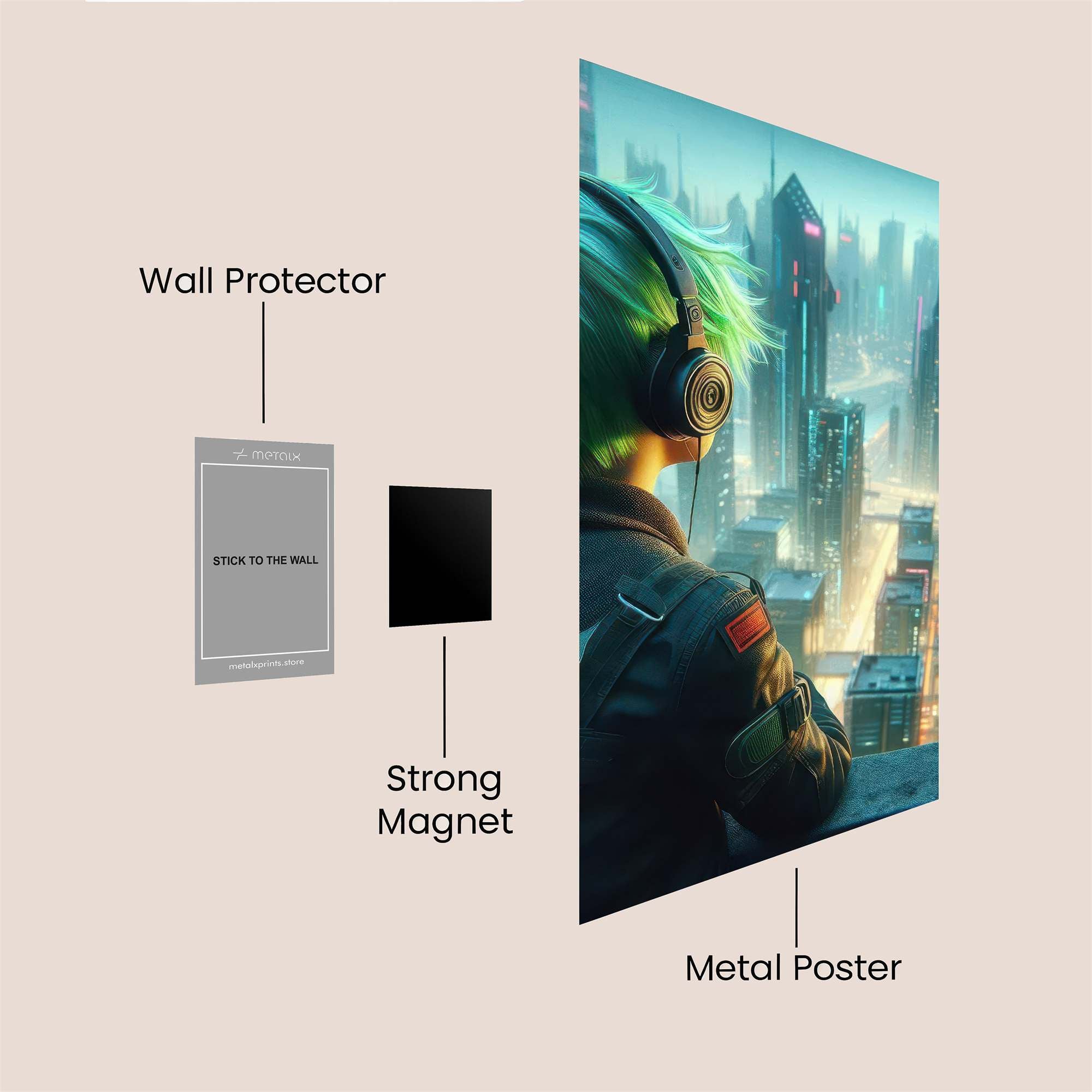 Neon Serenity Safe Wall Magnetic / M