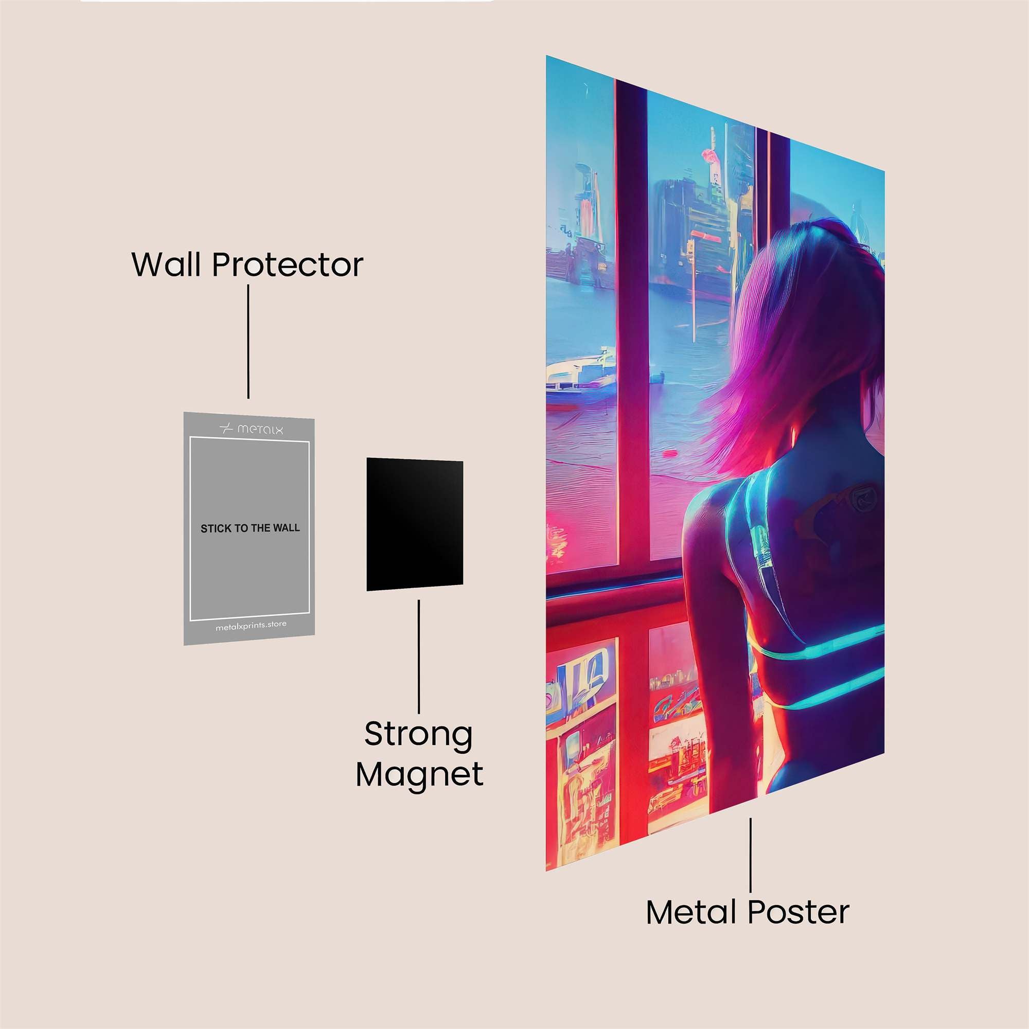 Neon Solitude Safe Wall Magnetic / M